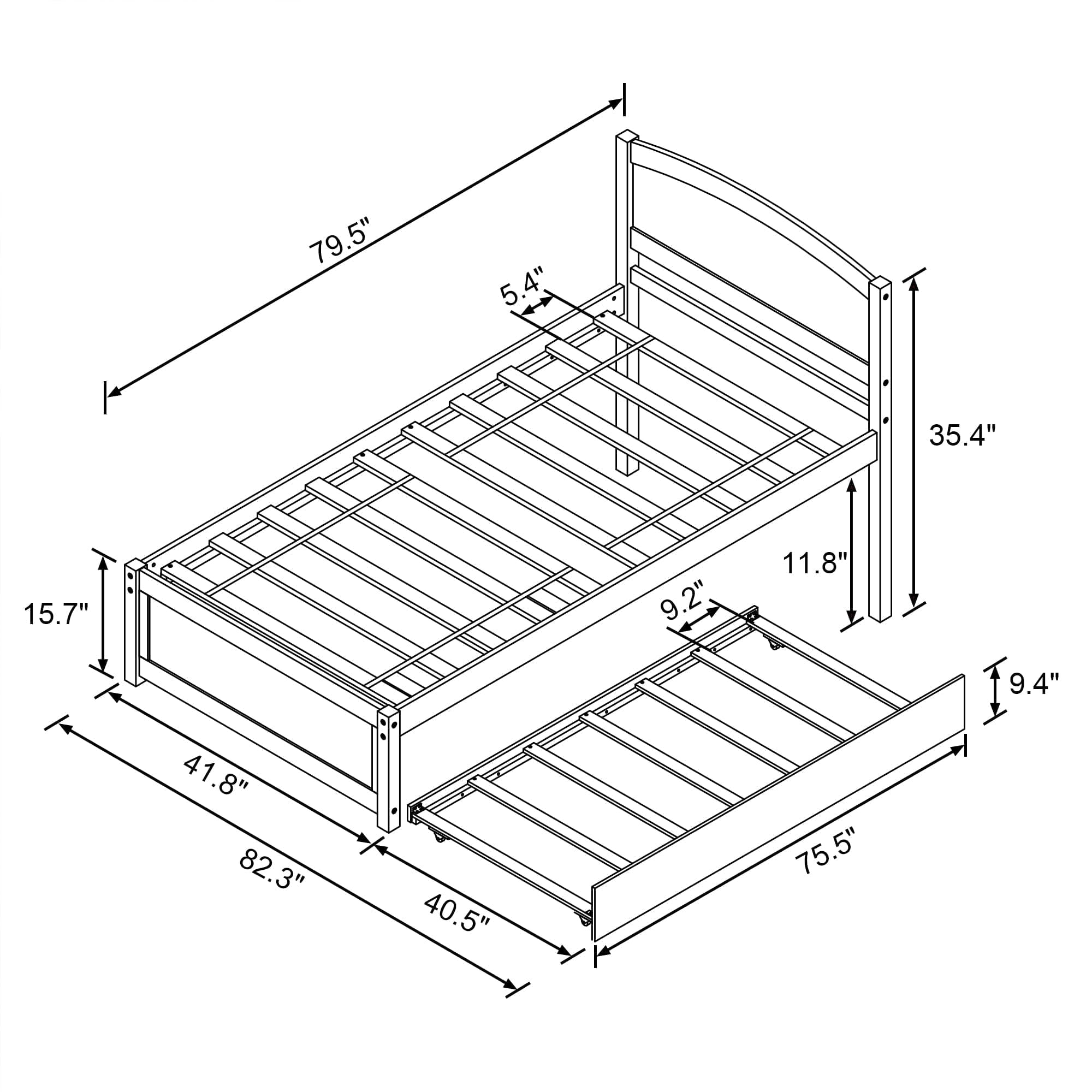 Twin Daybed with Pull-Out Trundle