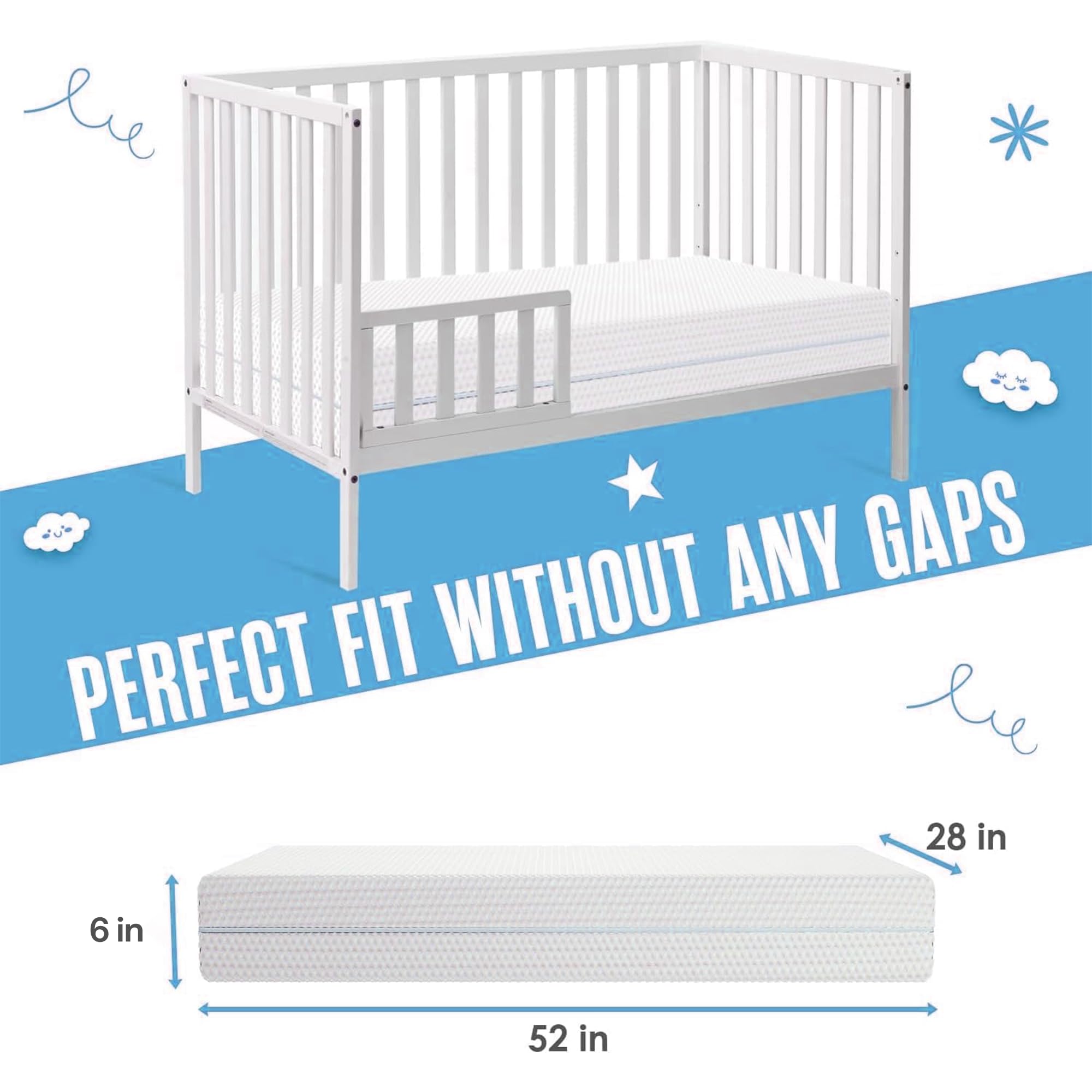 6" Dual-Sided Memory Foam Crib Mattress