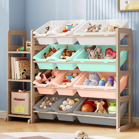 Toy Storage Organizer - Toy Organizers and Storage with Bookshelf