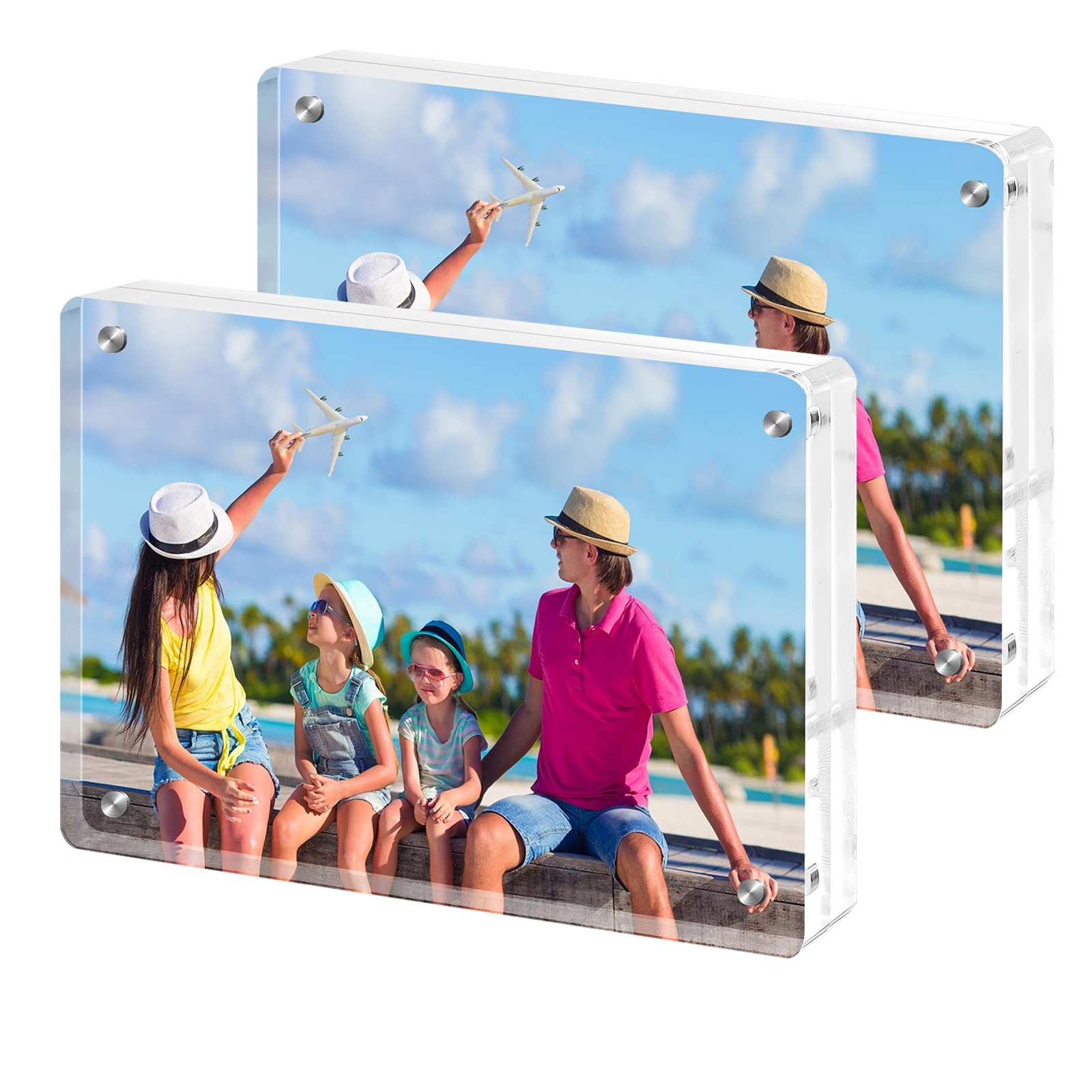 Acrylic Picture Frame, 4x6 Inch Acrylic Frames, 20mm Thicker Rounded Corners