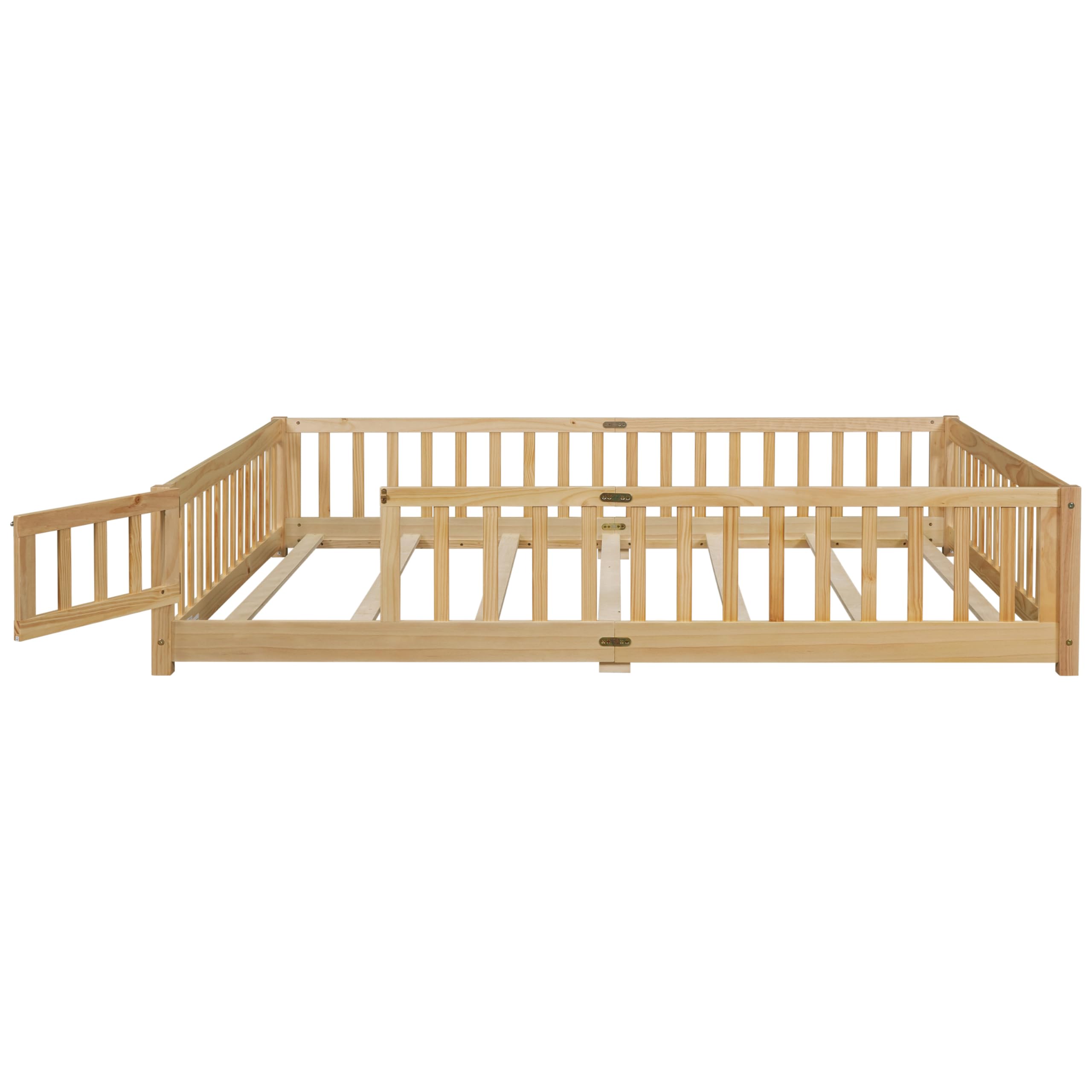 Queen Size Montessori Floor Bed with Guardrails