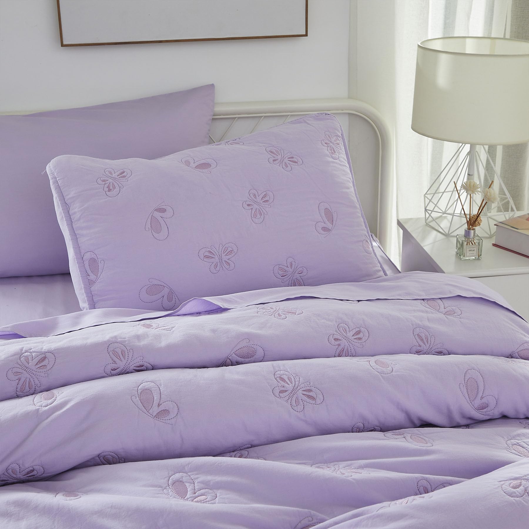Kids Twin Bedding Comforter Set Kids Bed-in-a-Bag Butterfly