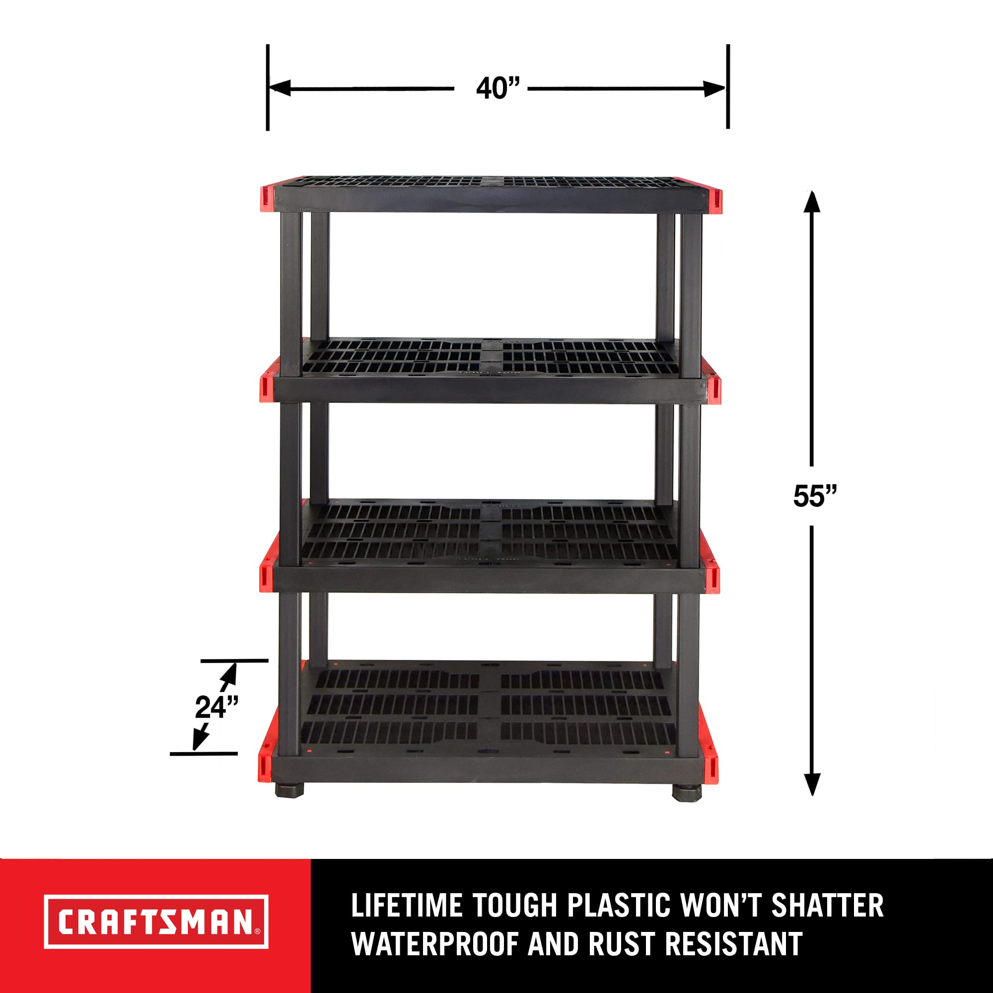 4-Tier Heavy Duty Storage Rack with 200lb Shelf Capacity