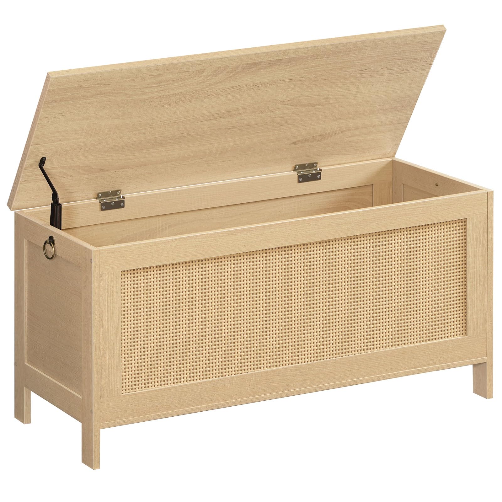 Storage Bench, Large Toy Box, Storage Chest with Faux Rattan