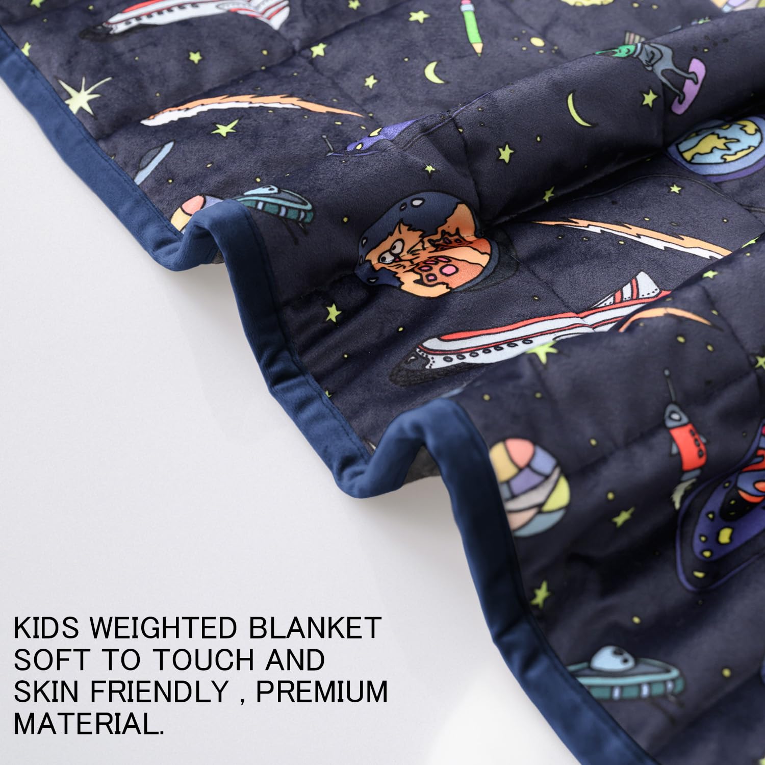Weighted Blanket for Kids and Teens Navy Space 7 lbs