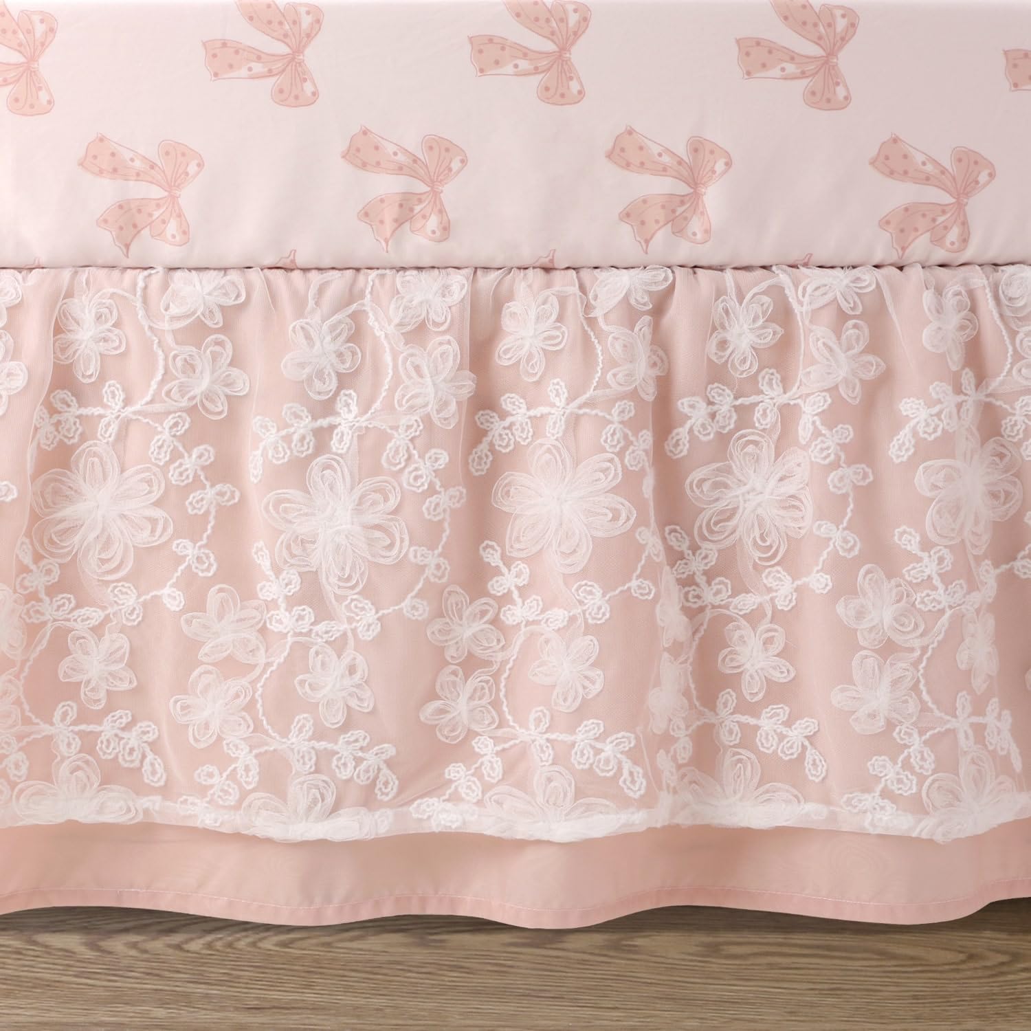 3 Piece Baby Crib Bedding Set Pink Floral