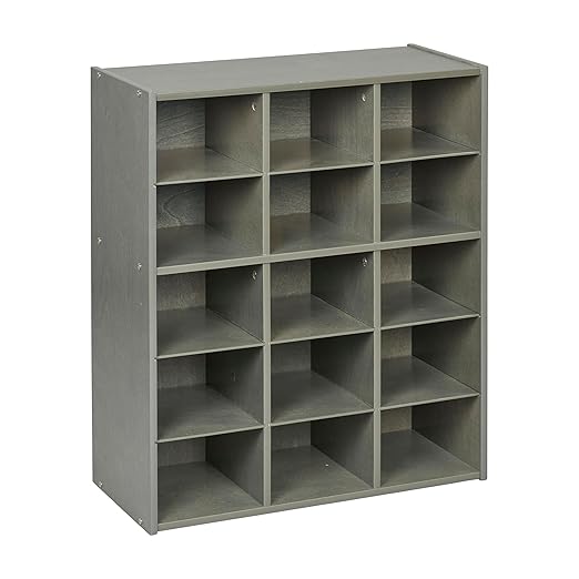 Streamline 15 Cubby Tray Storage Cabinet, 5x3, Classroom Furniture, Natural