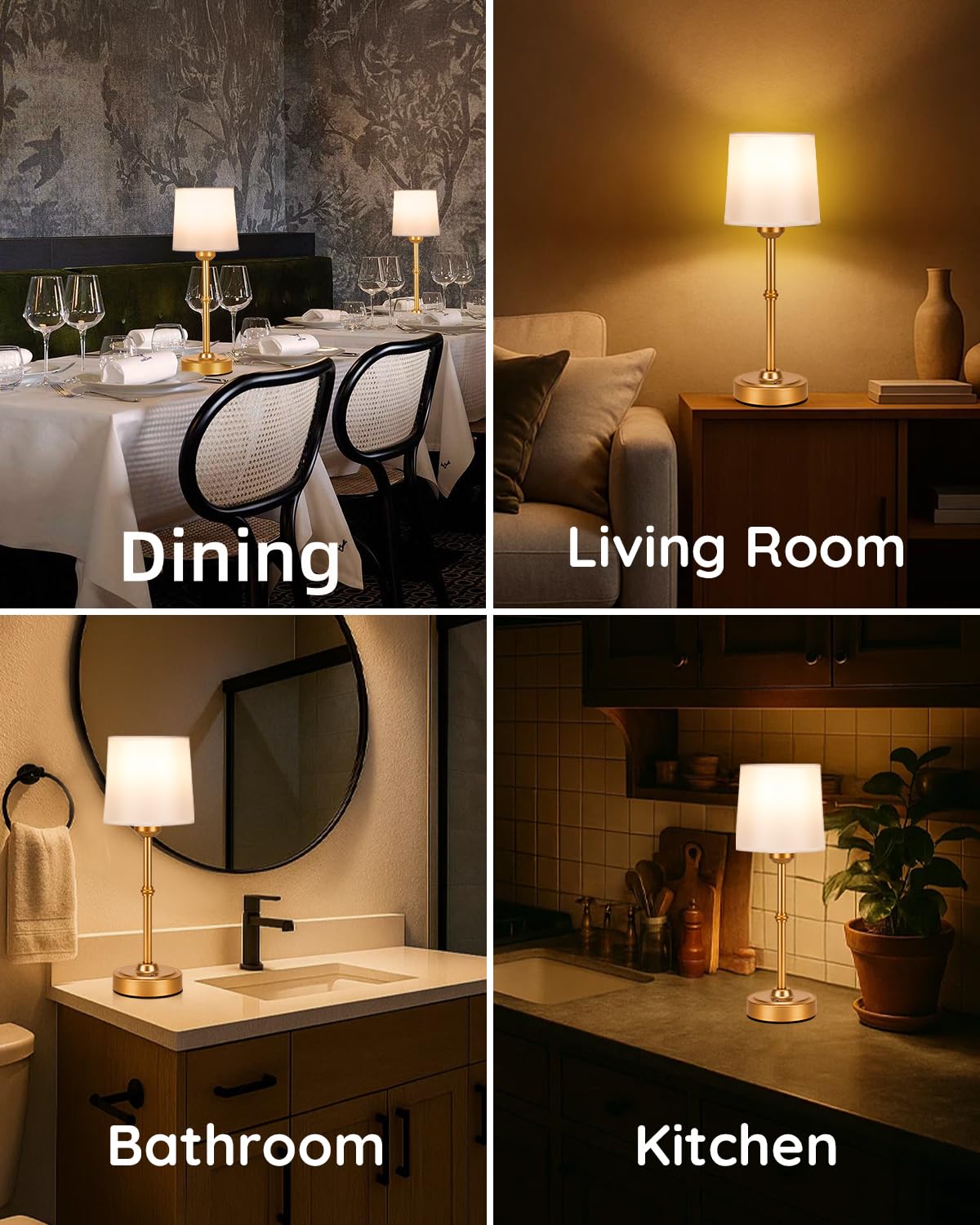 Rechargeable Cordless LED Table Lamp with Touch Control