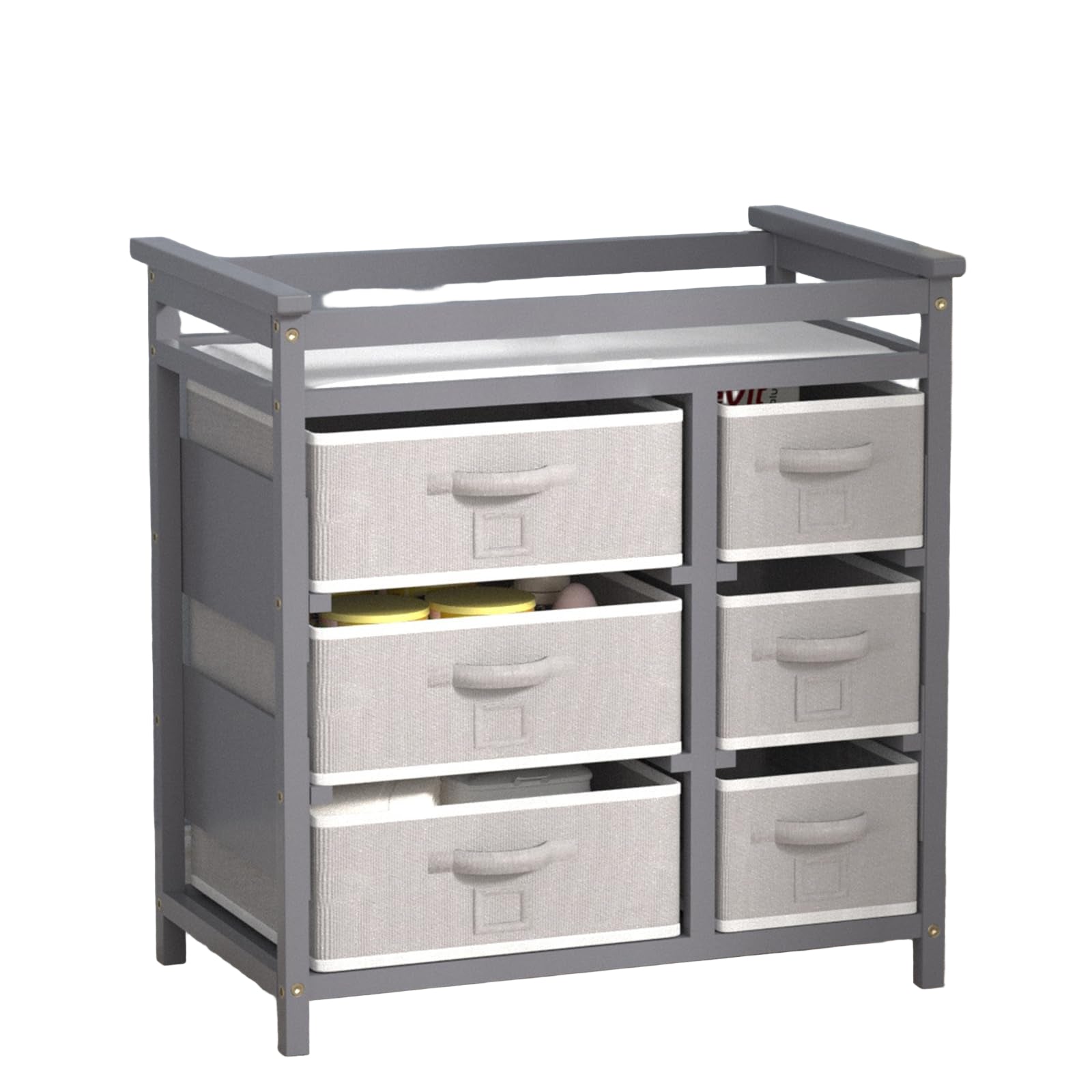 Baby Changing Table with 6 Drawers Storage Station
