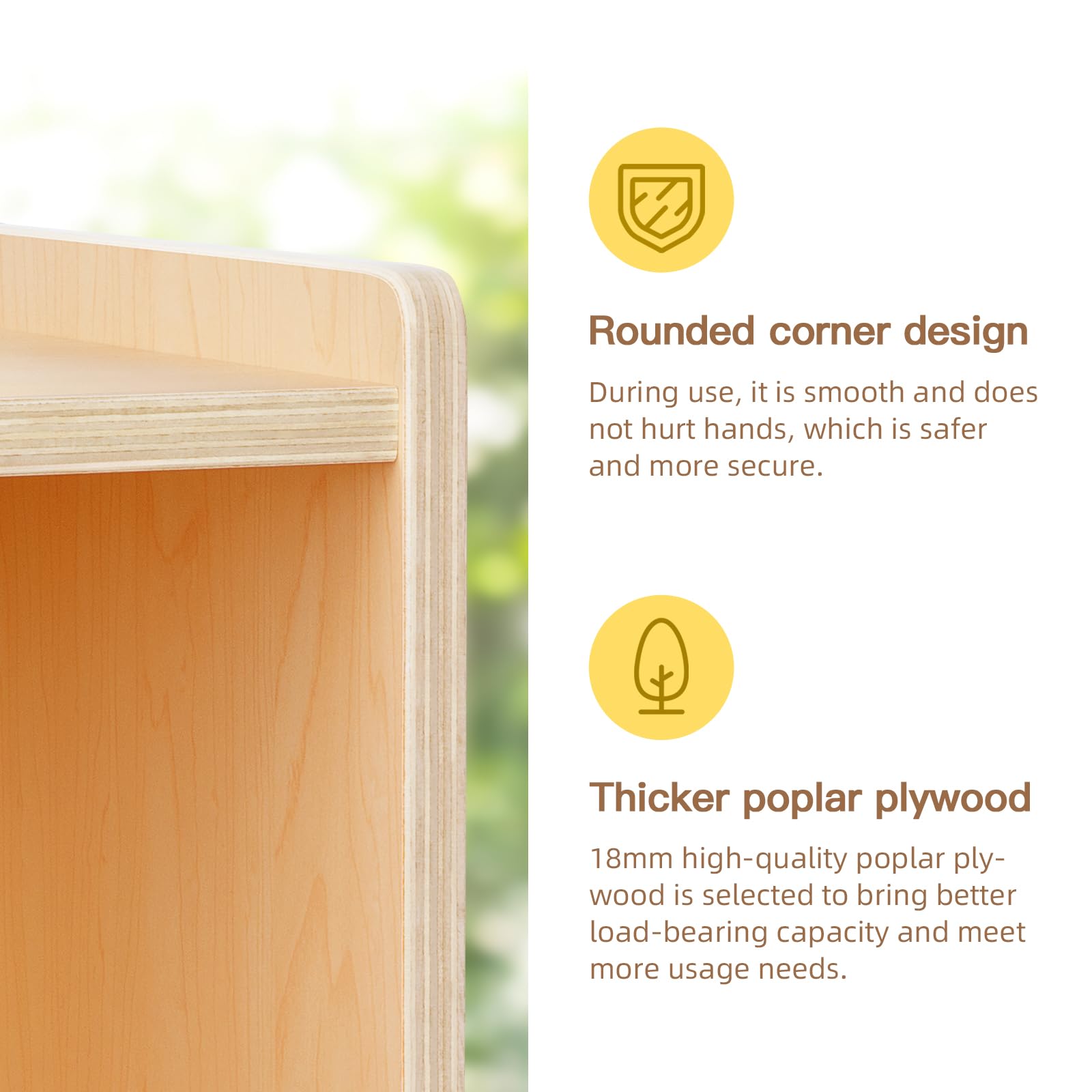 8-Compartment Wooden Storage Cabinet for Kids - Toy Organizer Bookshelf