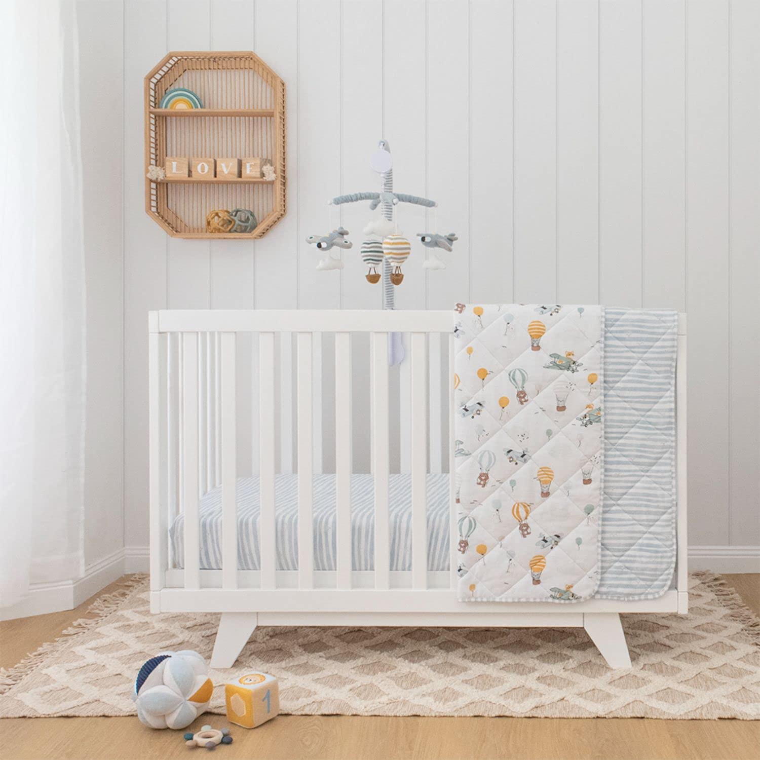 Baby Music Mobile - Up & Away Crib Toy, Sky Hot Air Balloon