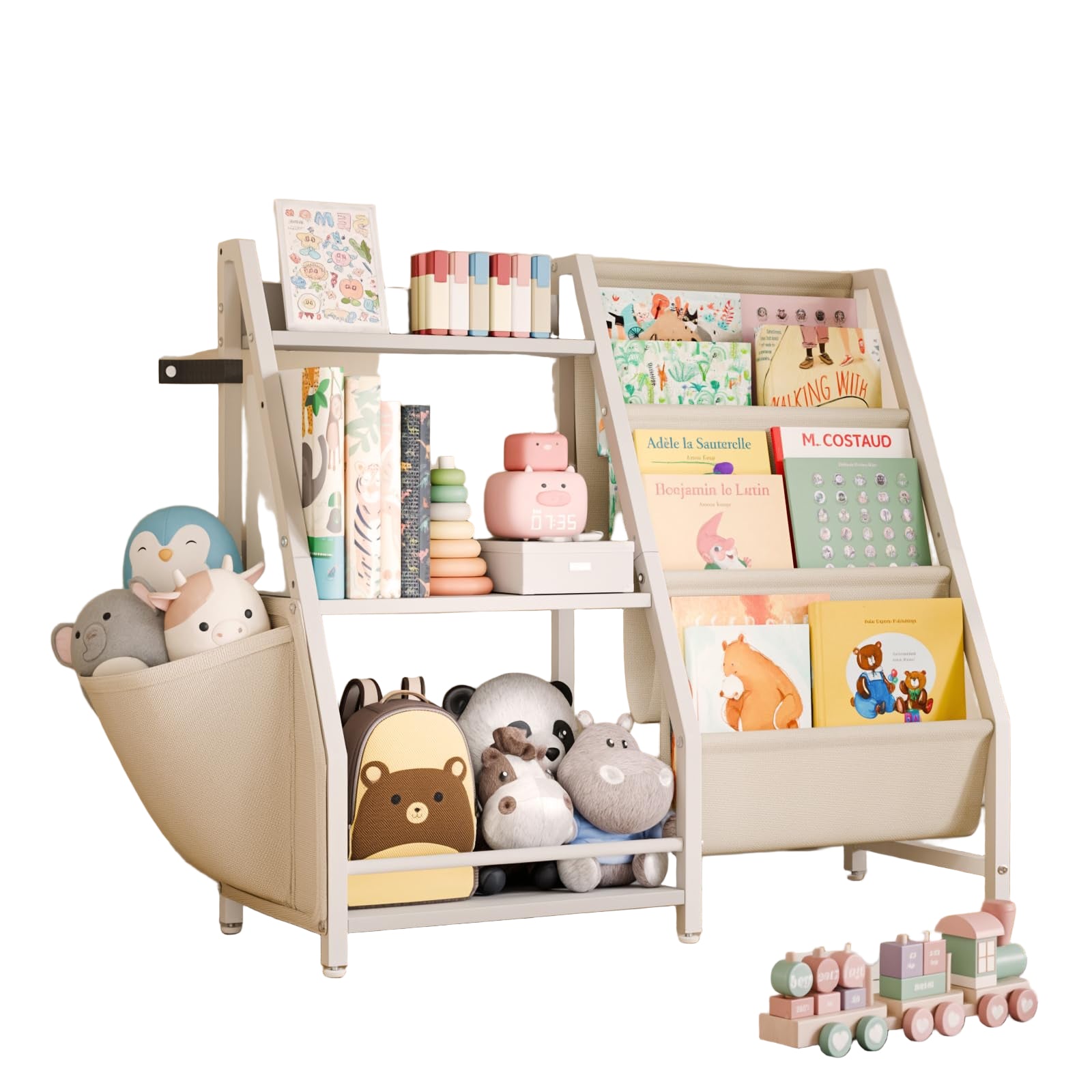 Kids Bookshelf and Toy Organizer, 3 Tier Bookshelf for Kids
