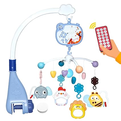 Baby Crib Mobile with Music and Night Lights,Mobile for Crib with Rotation