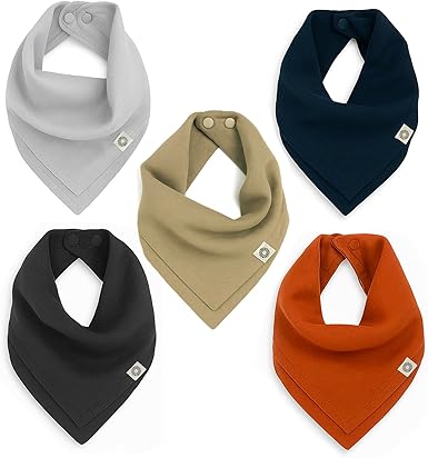Indi Bandana Bibs for Boys & Girls, Fairtrade Certified, 4-Way Reversible Baby Drool Bibs