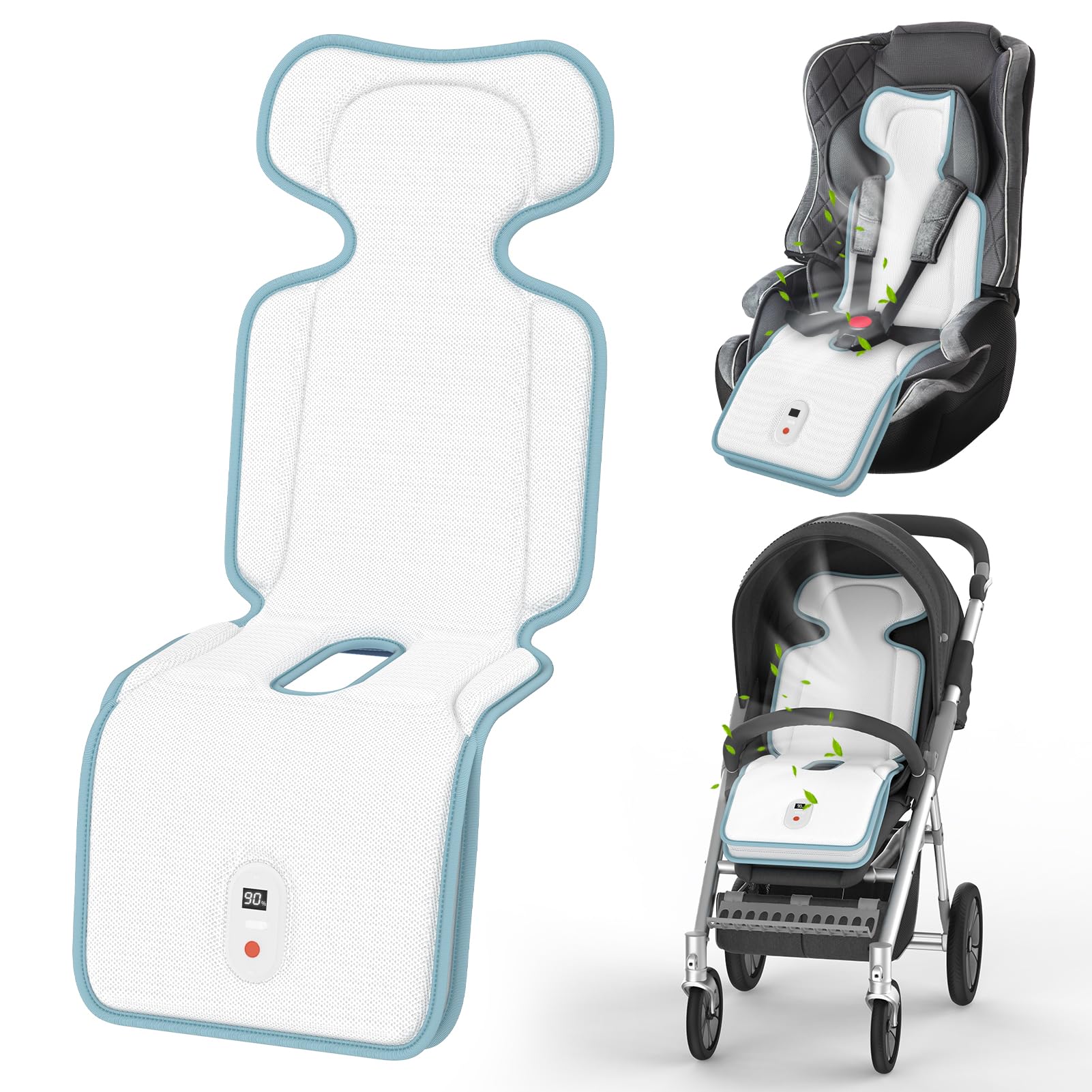 Baby Stroller Cooling Pad,Car Seat Cooler with 2 Built-in Blowers