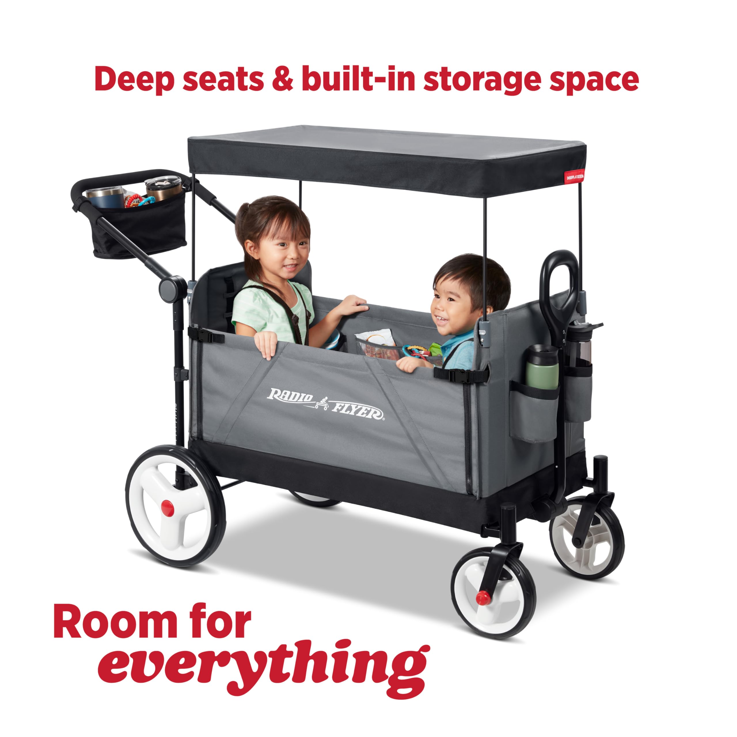 3-in-1 Convertible Stroller Wagon with UV Canopy