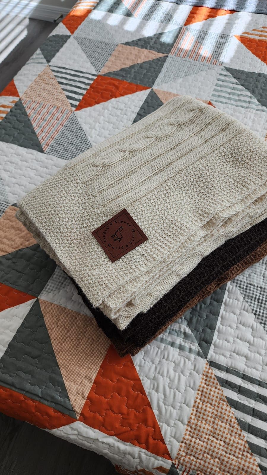 Alpaca Wool Throw Blanket Queen Size