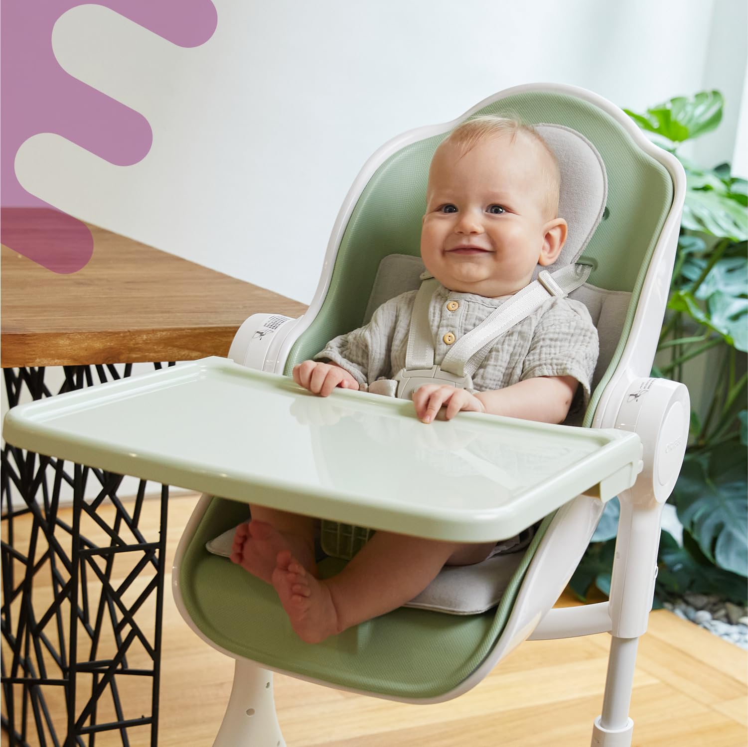 Convertible High Chair & Baby Lounger with Reclining Positions