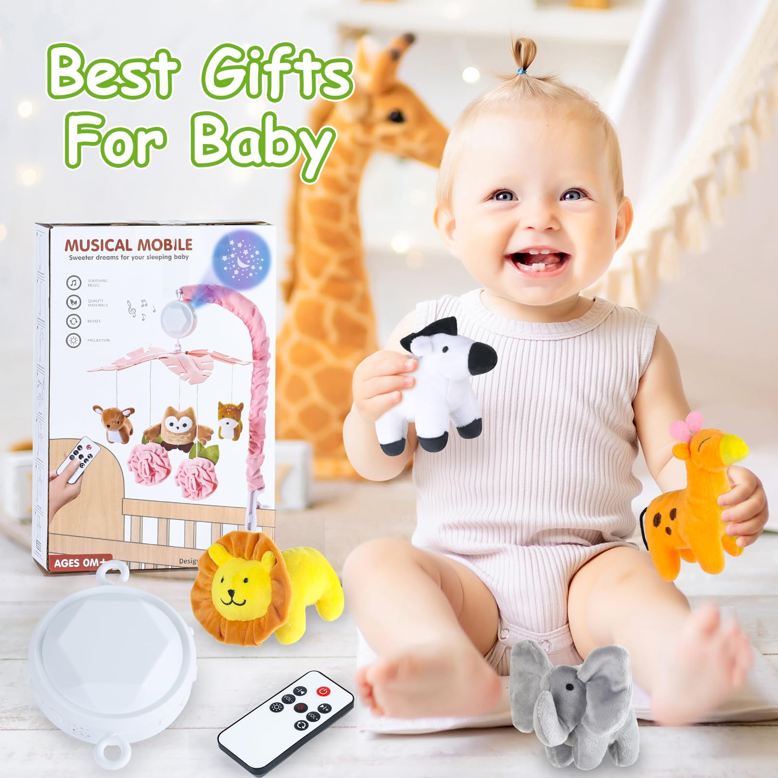 Musical Crib Mobile with Starlight Projection