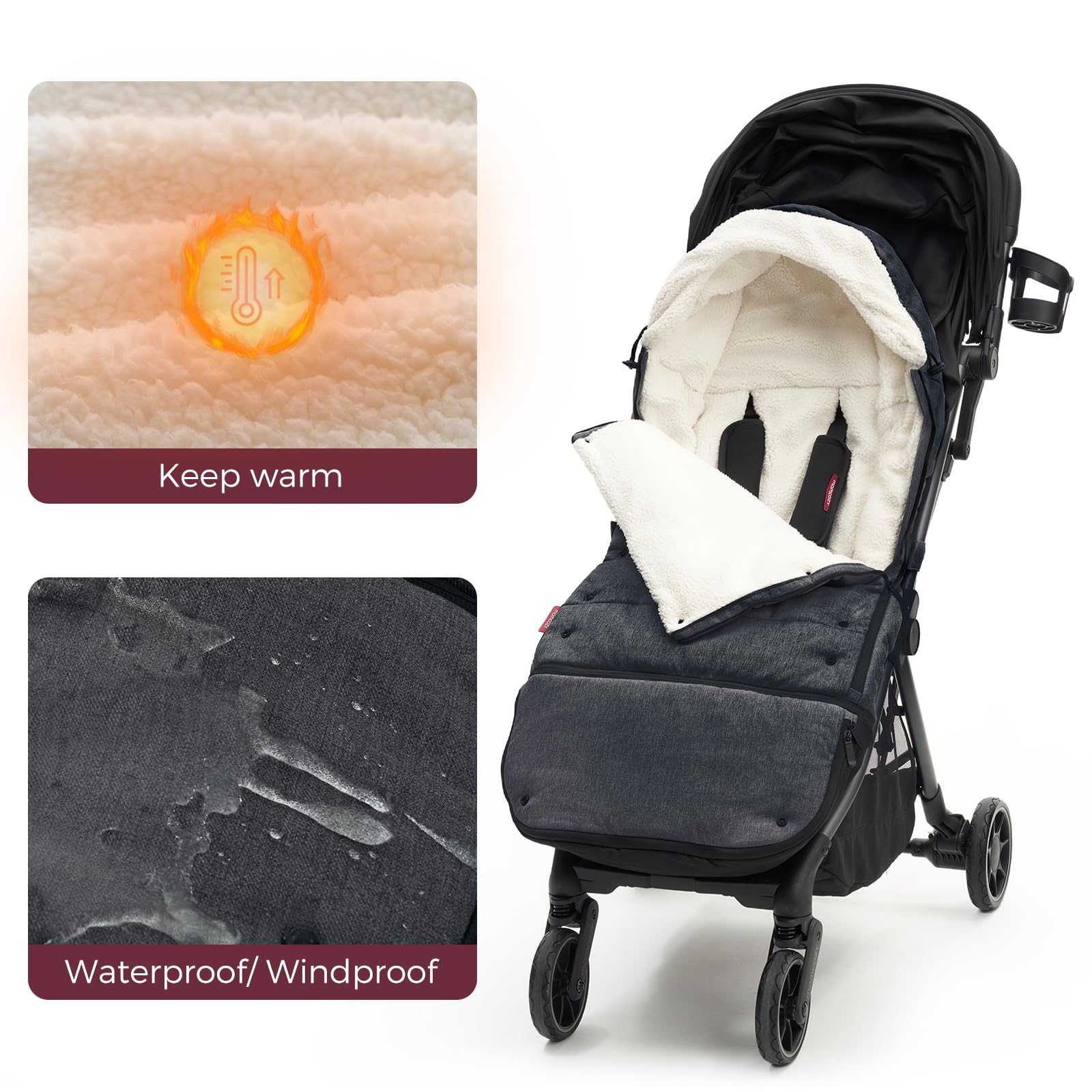 Stroller Footmuff | Universal, Weather-Proof, Warm Stroller Bunting Bag