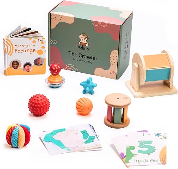 Montessori Toy Set 3-4 Month Infant Toys - Tummy Time Activity Mirror