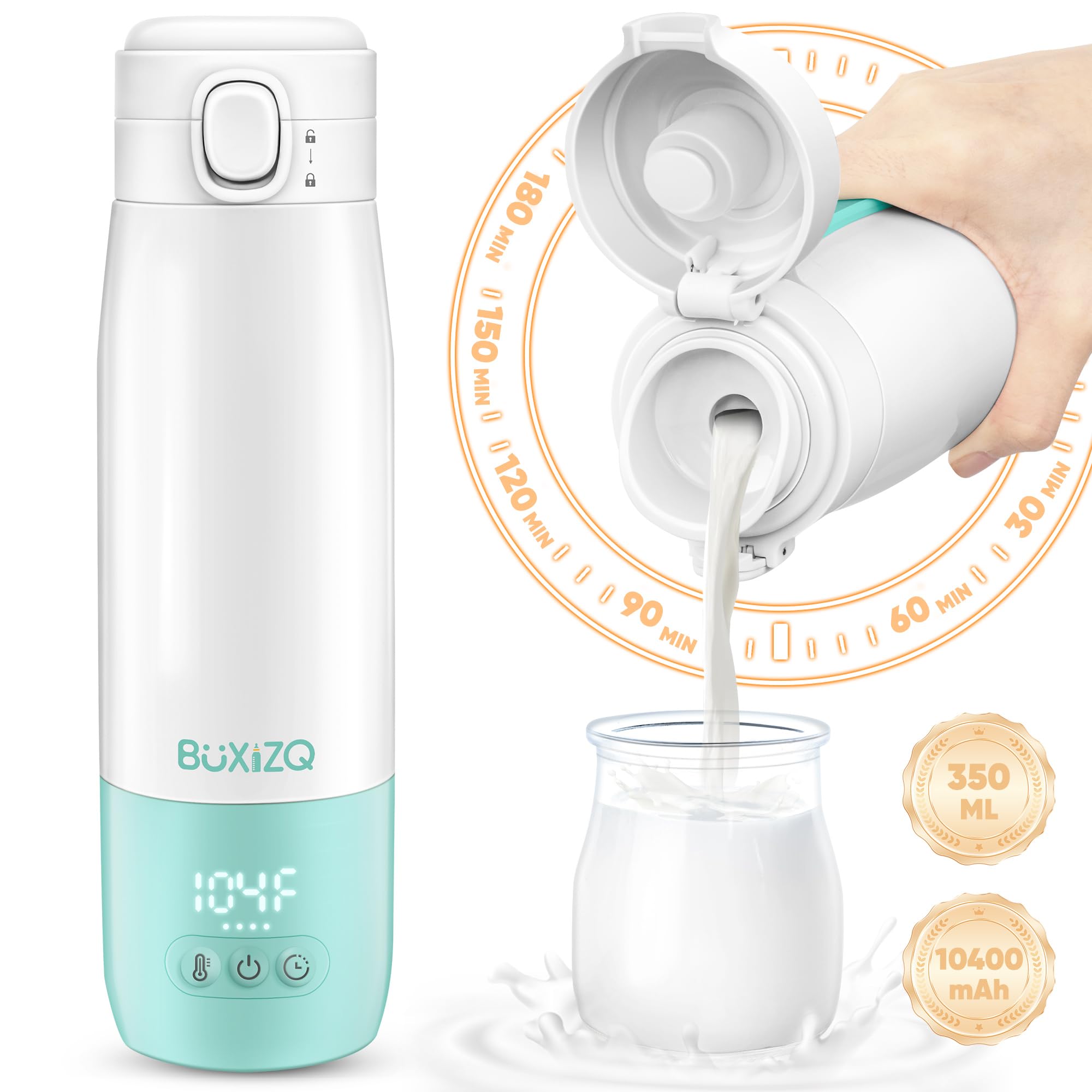 Bottle Warmer for Travel,Portable Milk Warmer for Baby-12oz Ceramic Heater Heating
