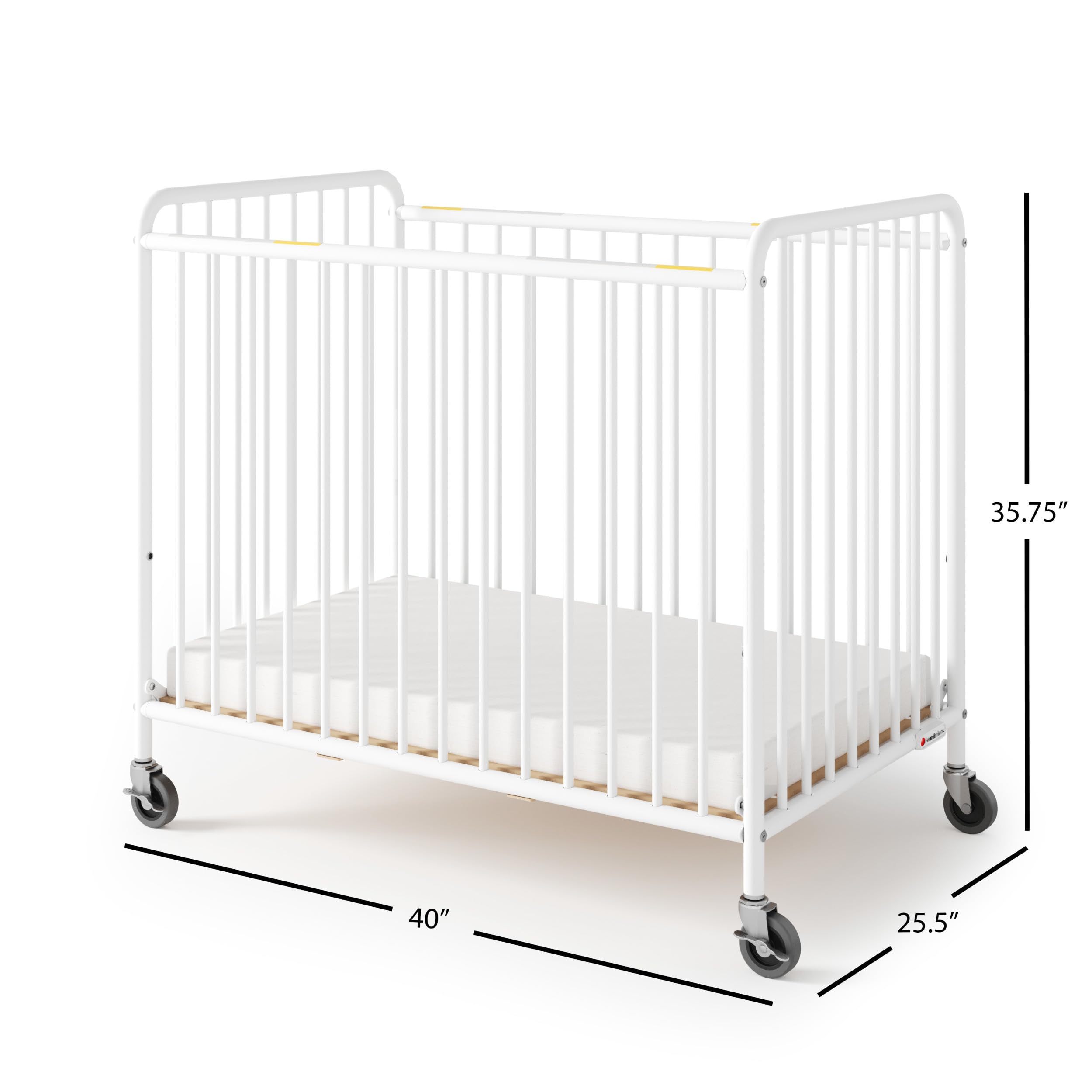 Metal Compact Daycare Crib with Adjustable Mattress