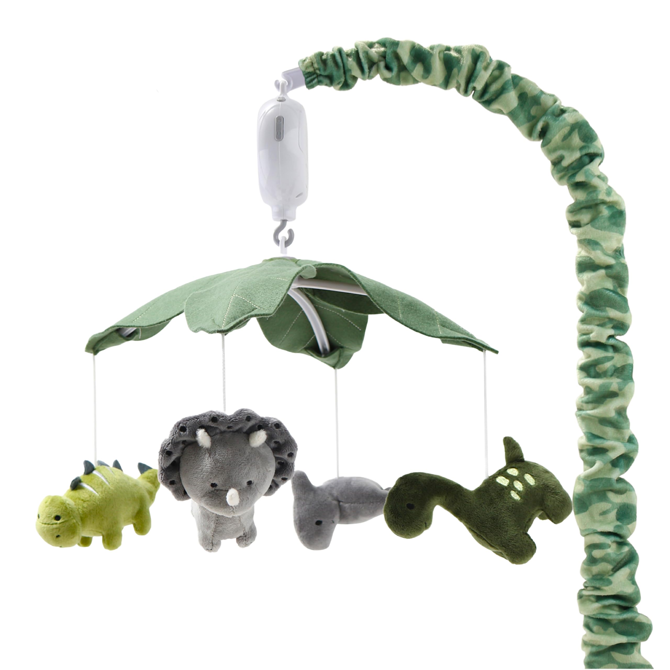 Crib Mobile for Boys or Girls - Grey and Green Camo Musical Baby