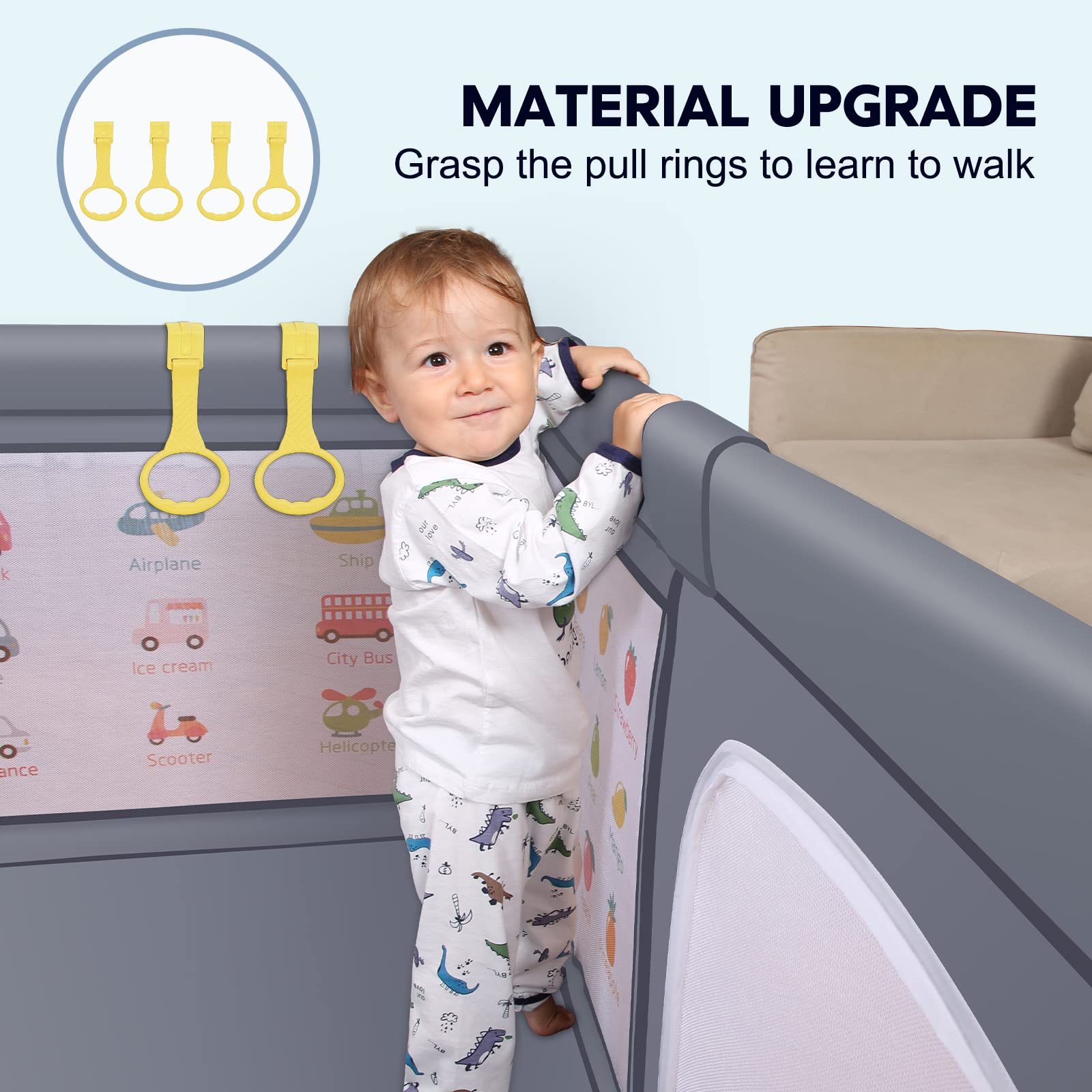 Extra Large Baby Playpen with Safety Mat