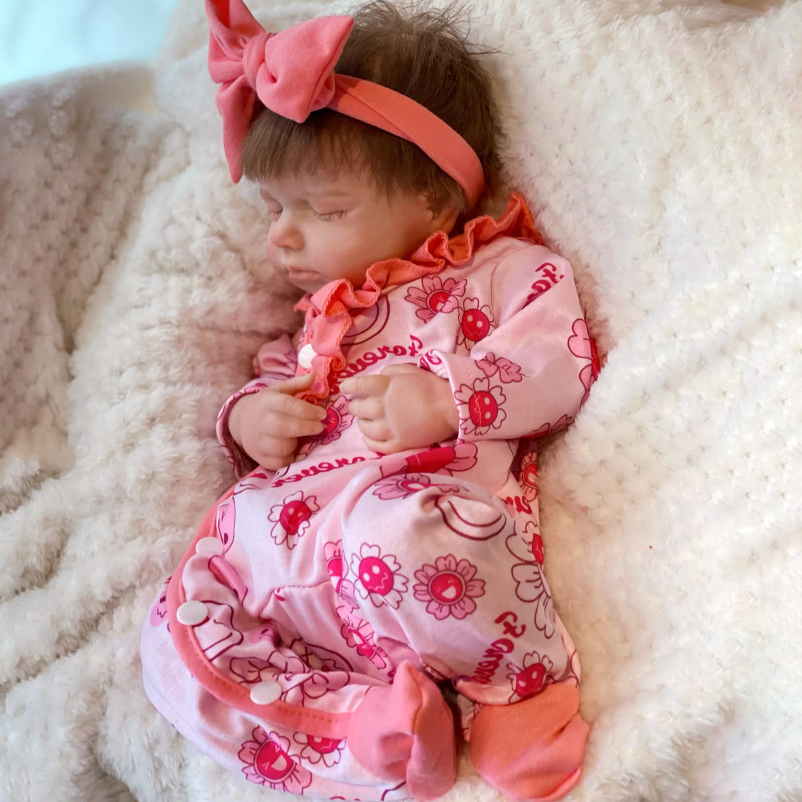18 inch Silicone Baby Doll Full Body Realistic Weighted Reborn Doll Girl Sleeping Baby Doll