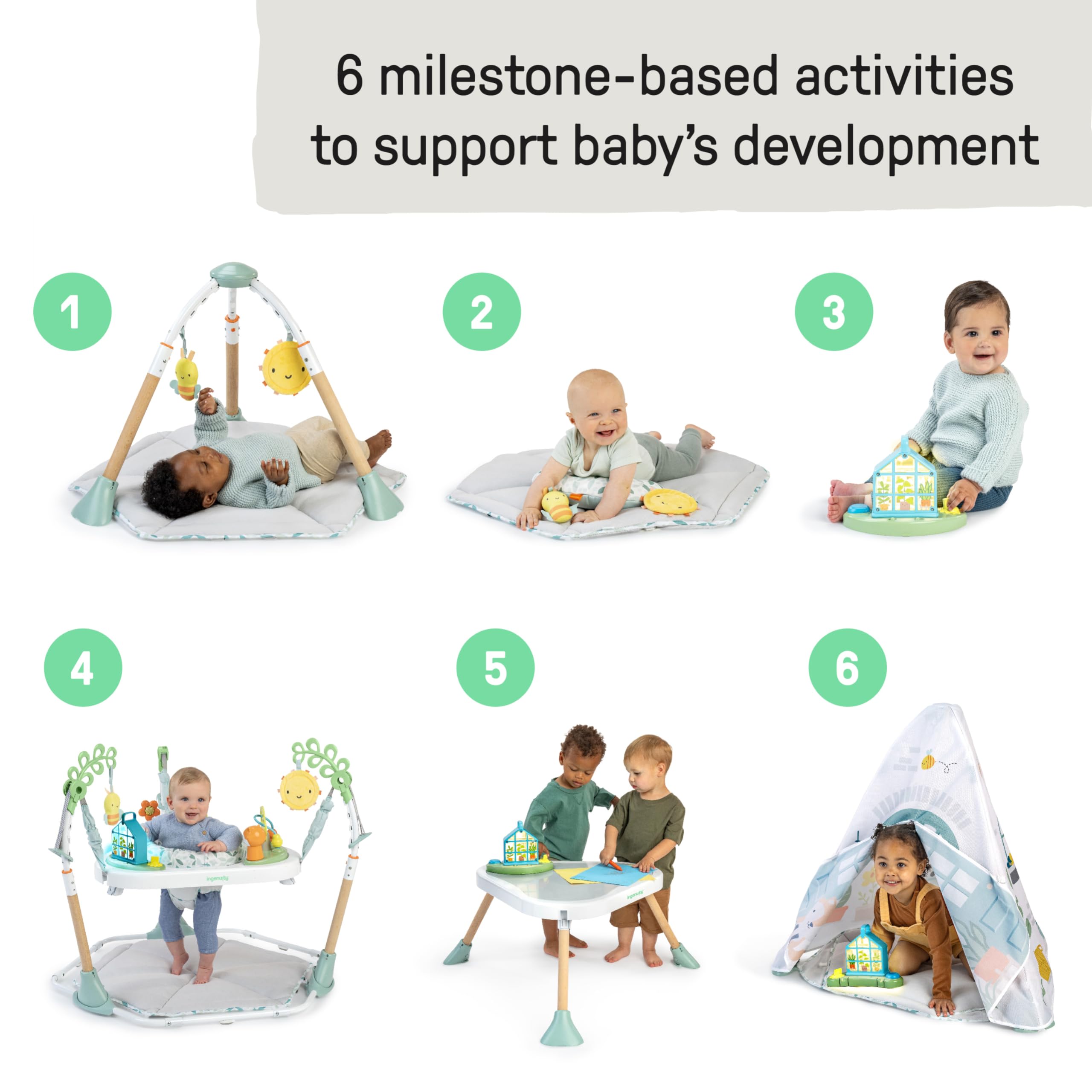 6-in-1 Baby Activity Center with Play Gym and Jumper