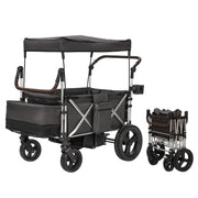 Stroller Wagon 4 Seater, Folding Wagon Stroller for 4 Kids, Collapsible Push Wagon