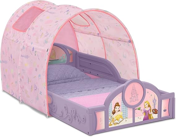 Disney Mickey Mouse Sleep and Play Toddler Bed with Tent, Blue/Red