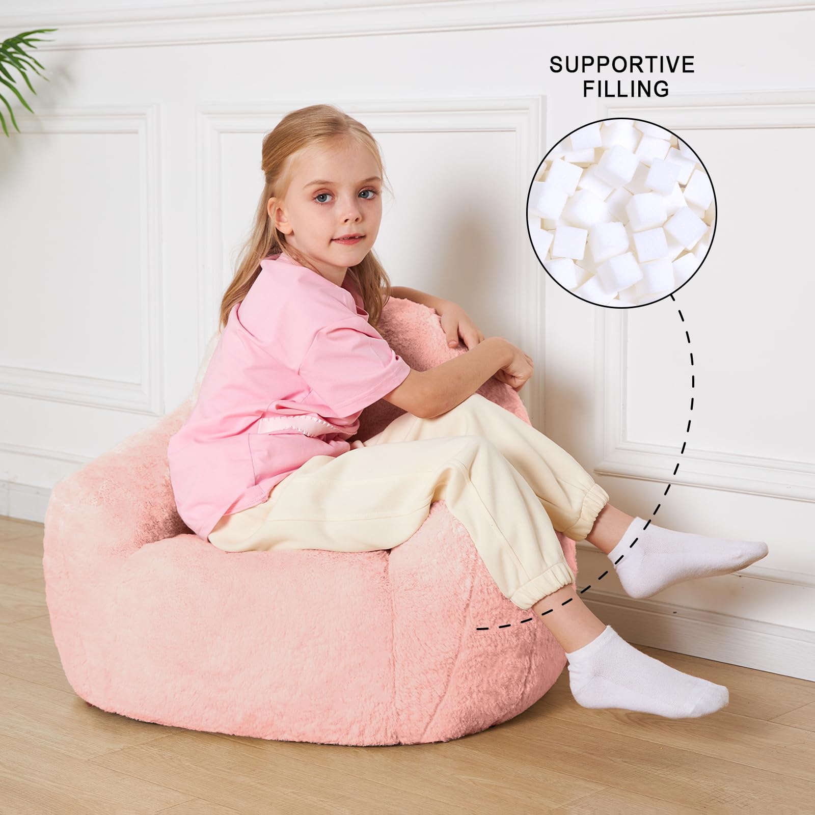 Giant Bean Bag Sofa Chair with High Density Foam Filling and Armrests