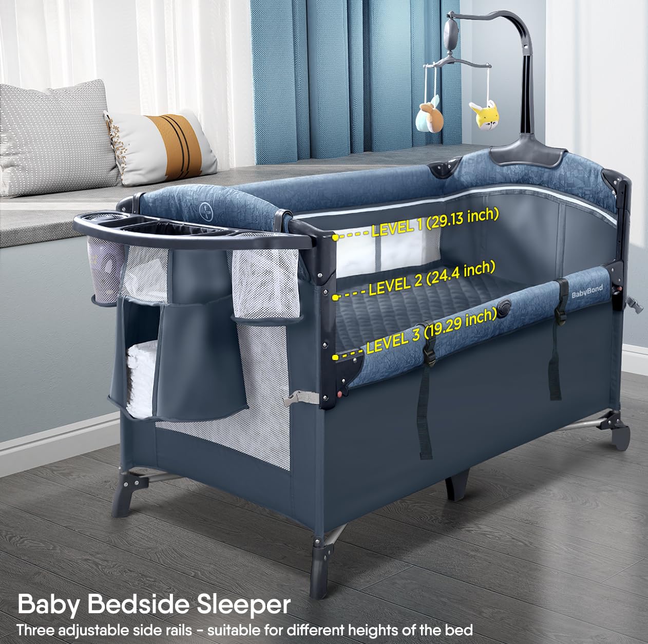 5-in-1 Portable Nursery Center with Bassinet and Changing Table