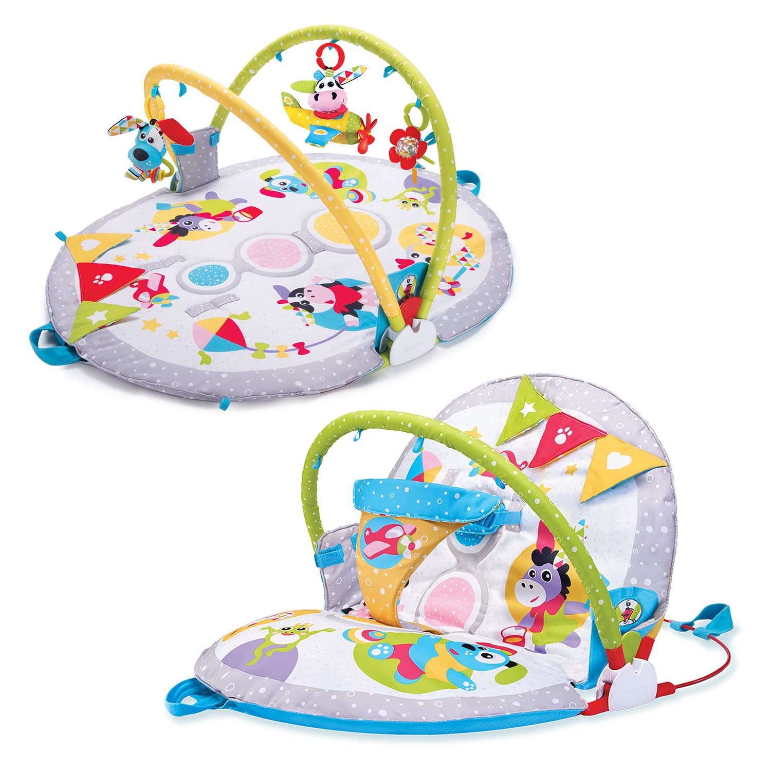 3-in-1 Baby Activity Gym & Playmat with Tummy Time Pillow