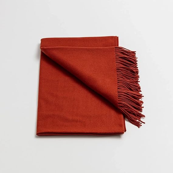 Lincove Pure Cashmere-Merino Wool Blanket - Warm & Soft Throw Blanket - 74"x55" Comfortable and Cozy Throw Blankets for Couch, Sofa, or Chair - Lightweight and Classic Throws - Sapphire