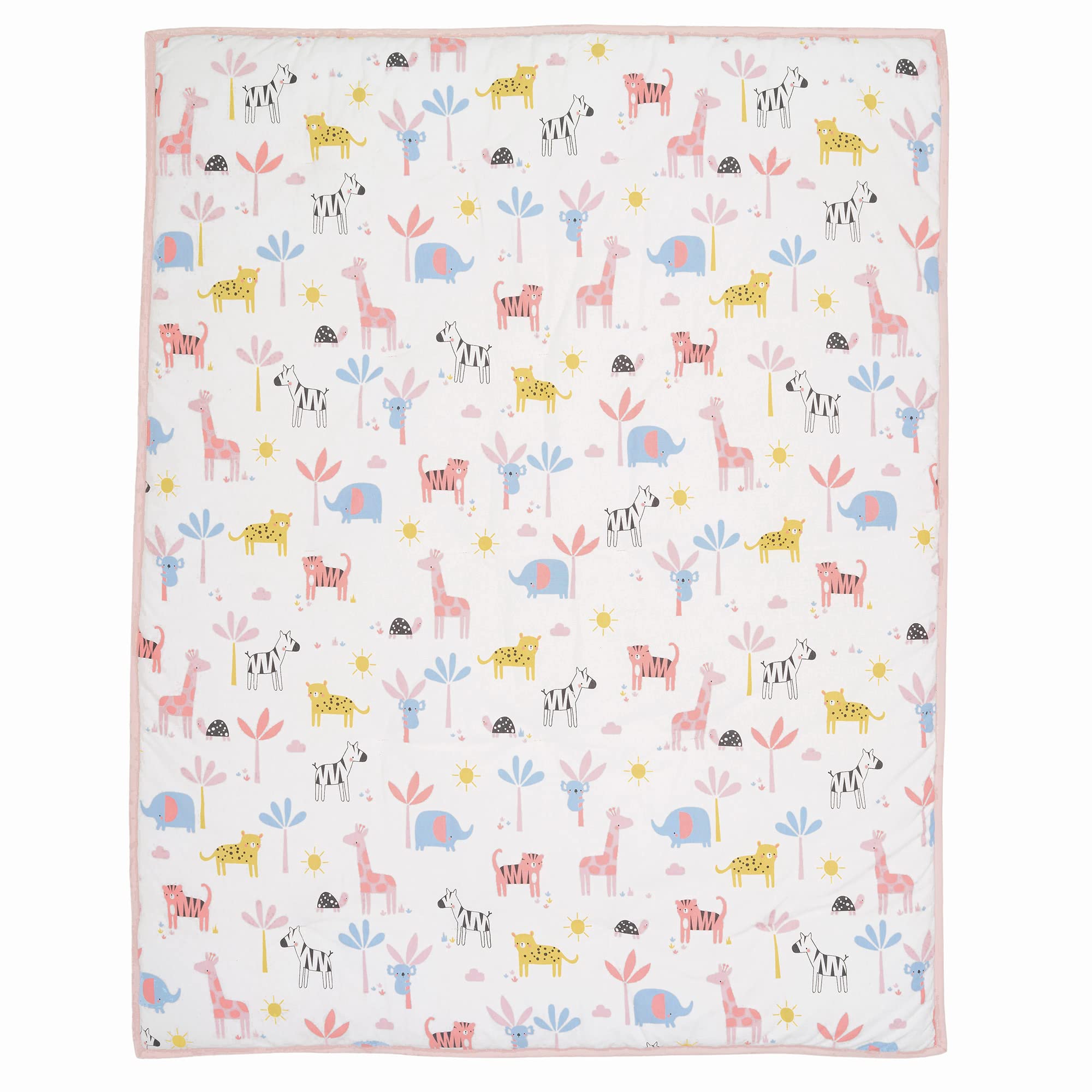 5-Piece Crib Bedding Set - Pastel Safari Animals
