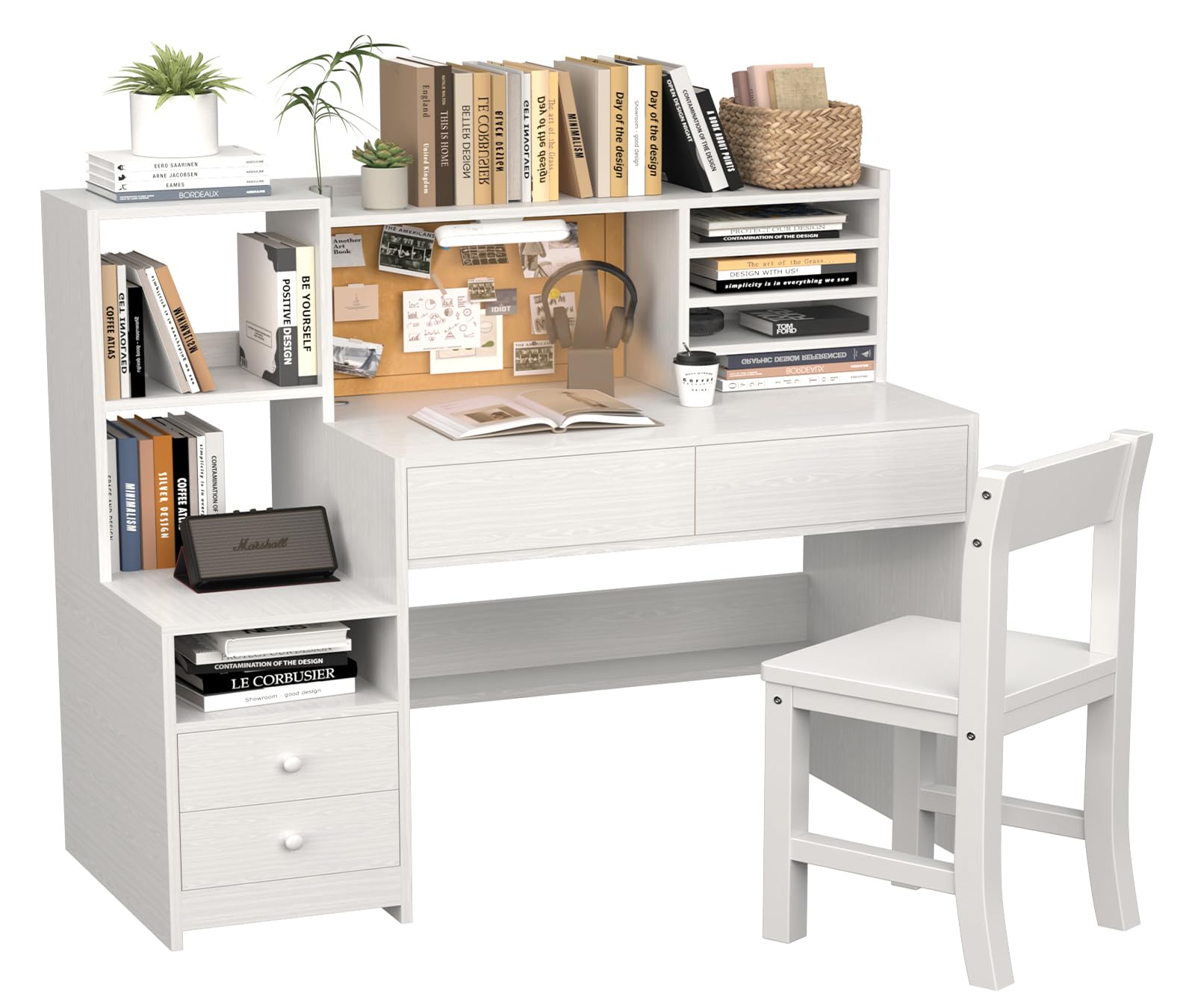 Kids Study Desk and Chair Set with Storage