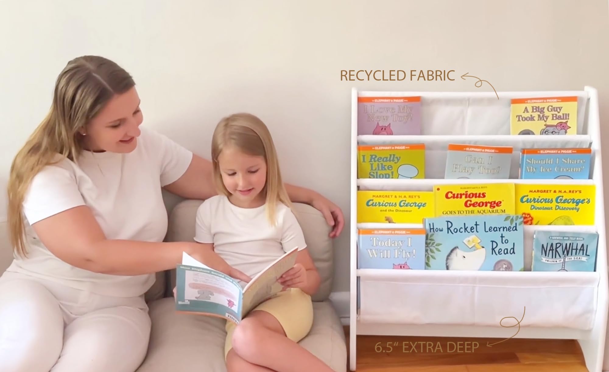 4-Tier Kids Bookshelf Storage Organizer