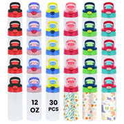 Sublimation Tumblers, 30PACK Kids Water Bottle with One-click Pop
