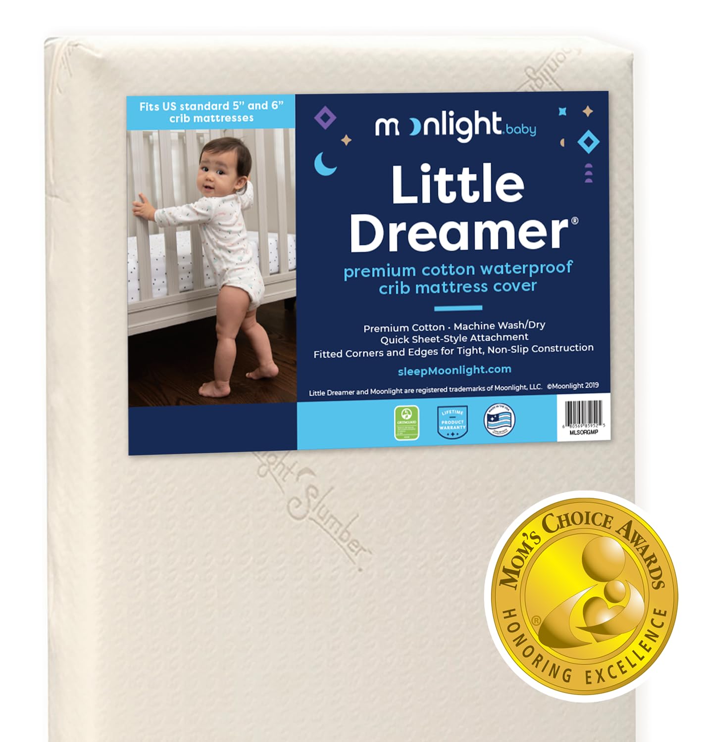 Slumber Little Dreamer Crib Mattress Cover, Ecru, Hypoallergenic