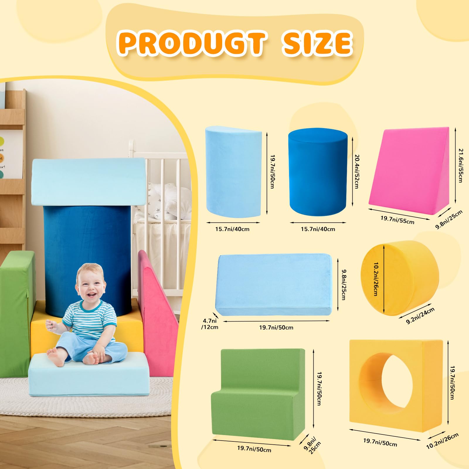 7-Piece Foam Climbing Blocks for Toddlers