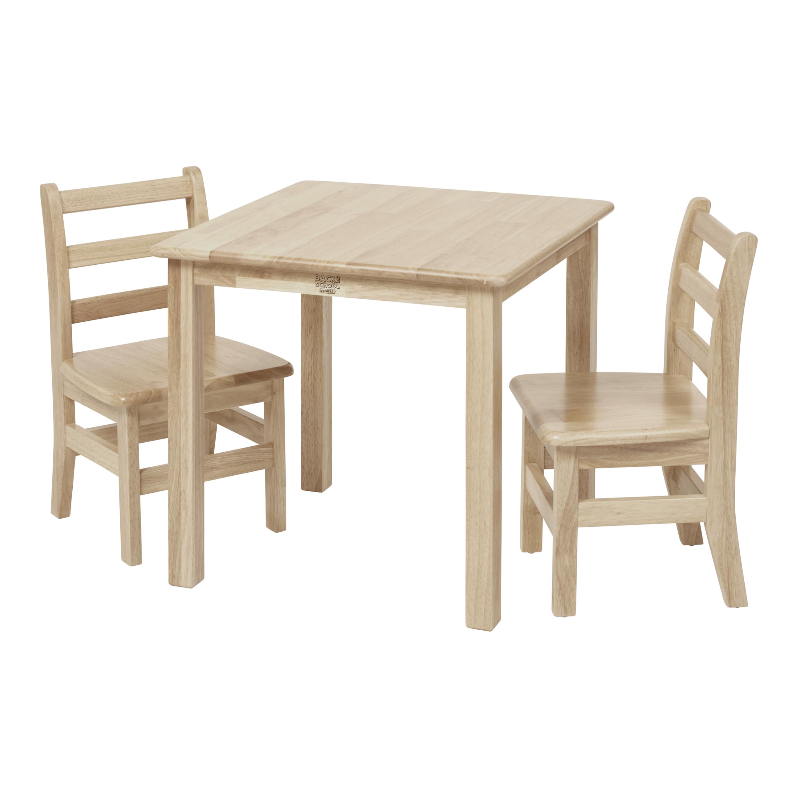 Express Kids Square Wood Table and 12in Chair Set, 24in x 24in