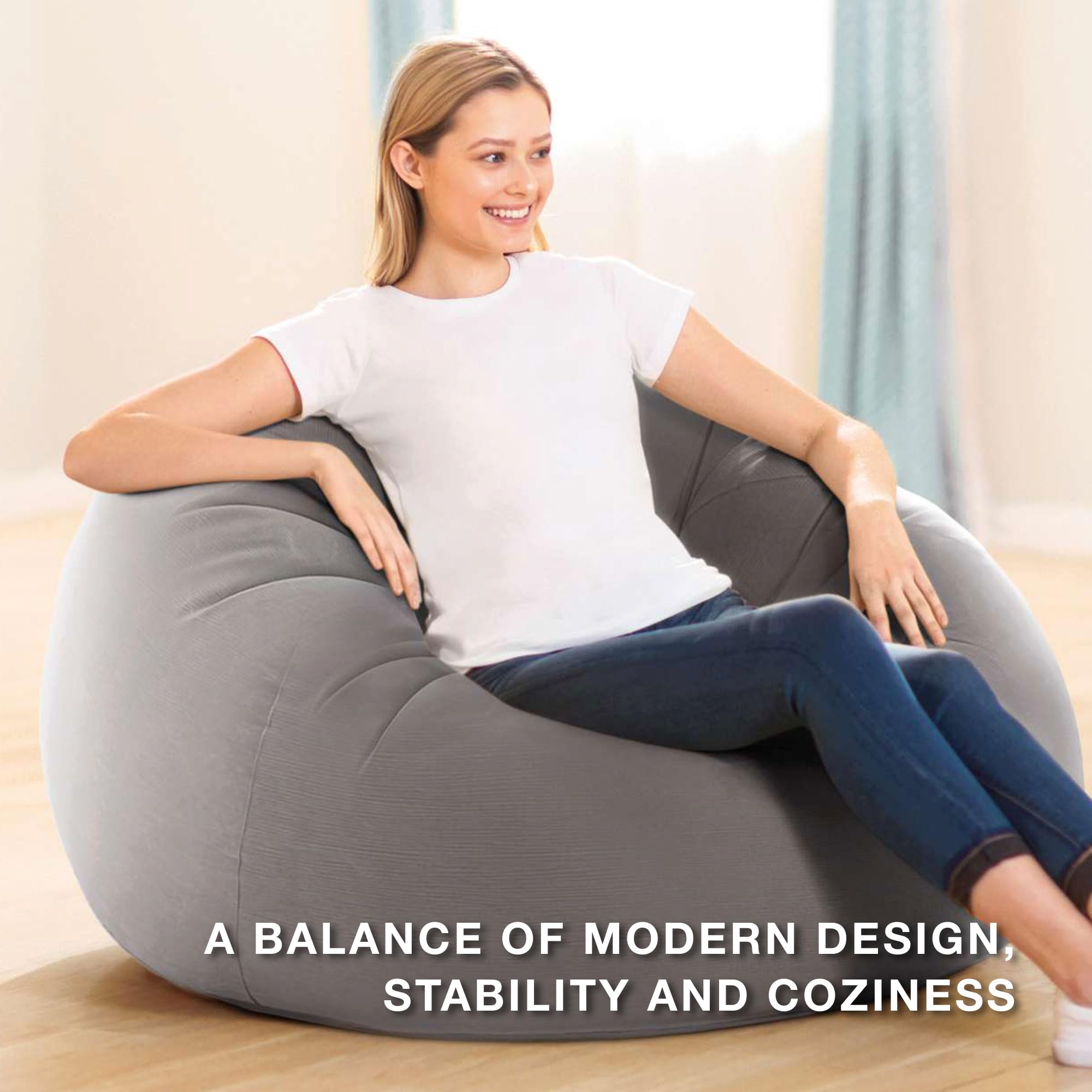 Inflatable Lounge Chair with Corduroy Texture