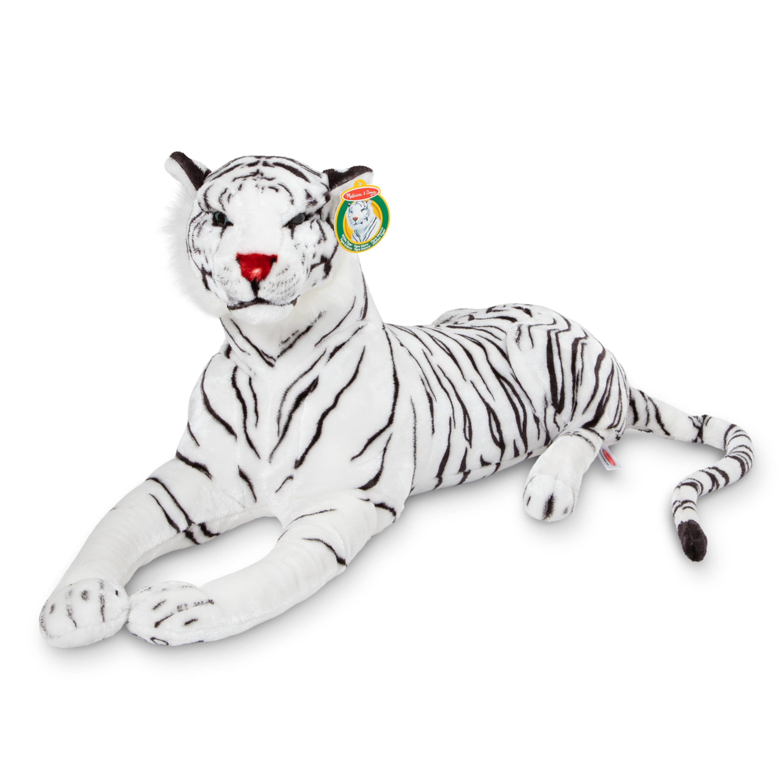 Giant Siberian White Tiger - Lifelike Stuffed Animal (Over 5 feet Long)