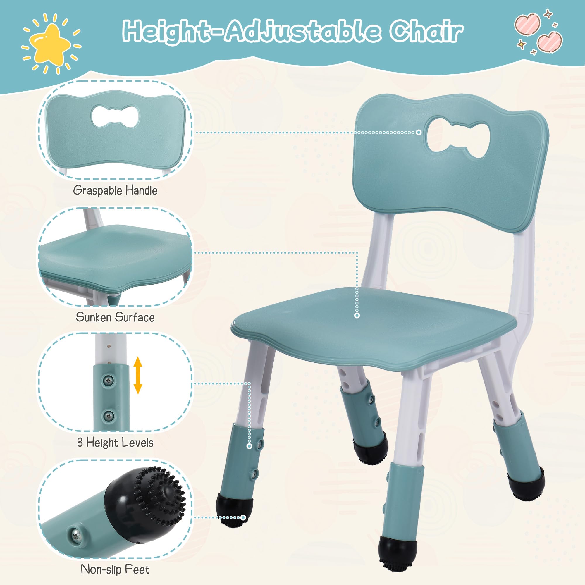 4-in-1 Kids Activity Table and Chairs Set with Storage