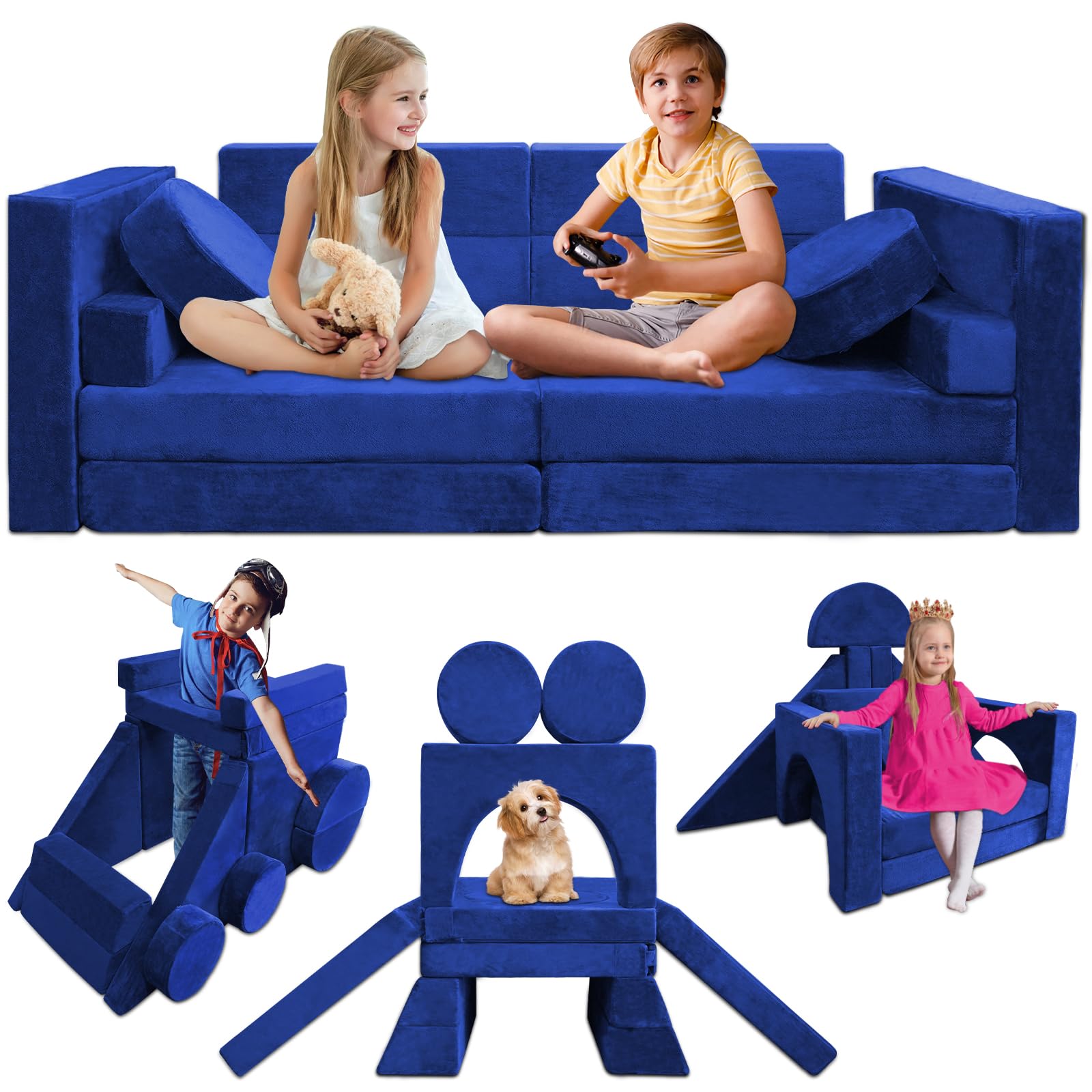 Modular Kids Play Couch 18-Piece Foam Building Set