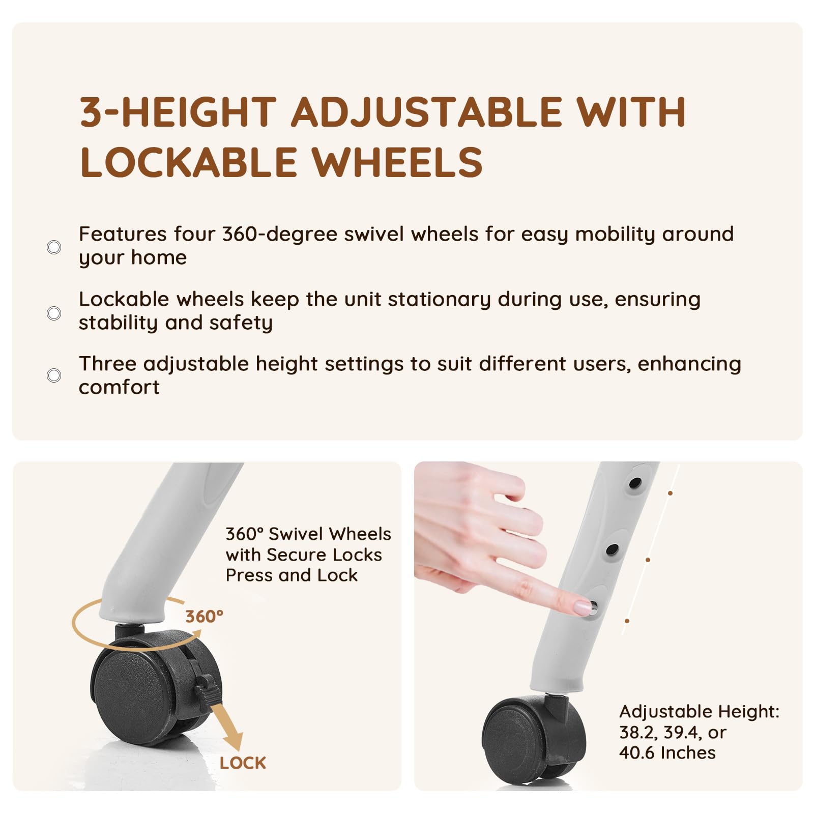 Portable Baby Changing Table with Wheels