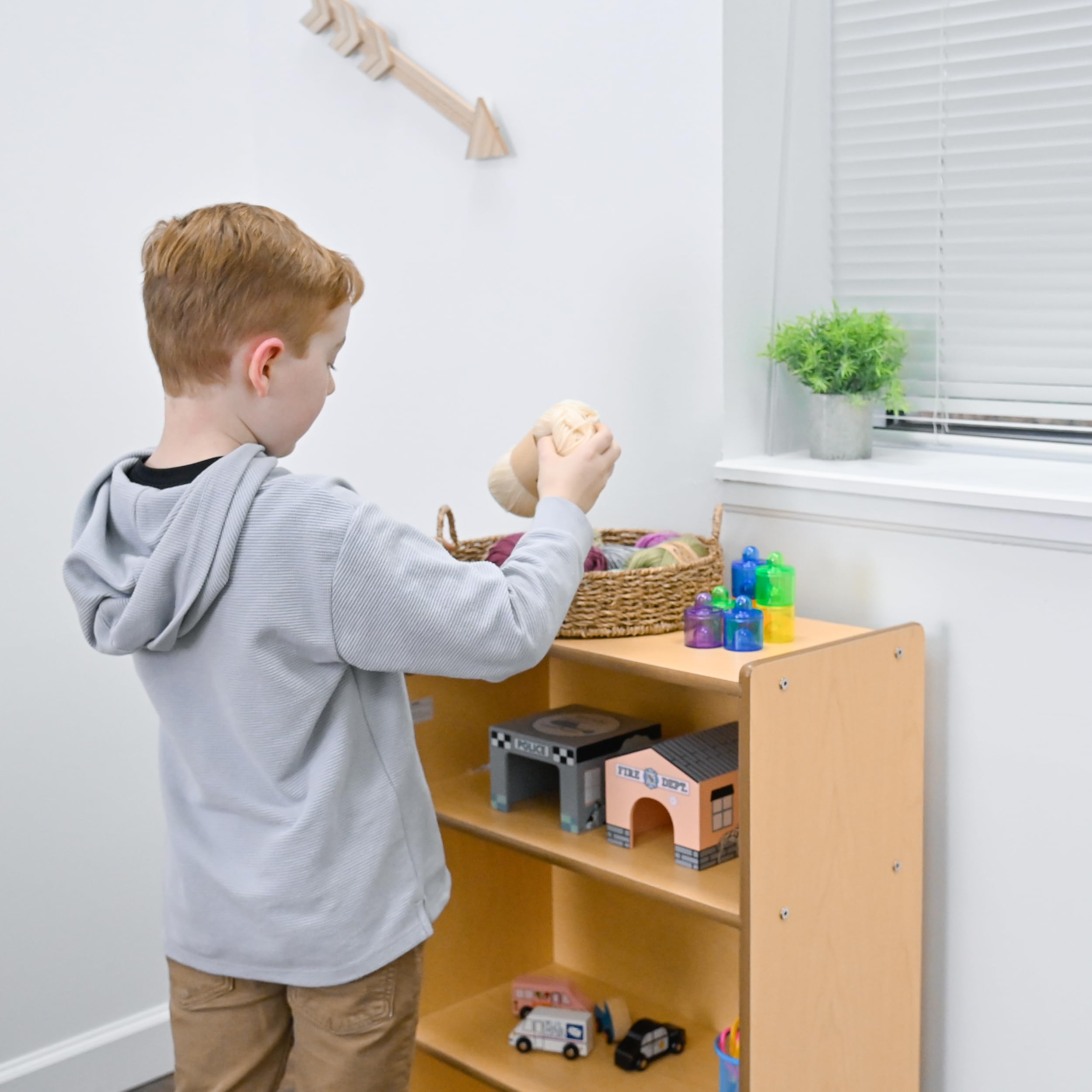 3-Shelf Wooden Storage Organizer for Kids